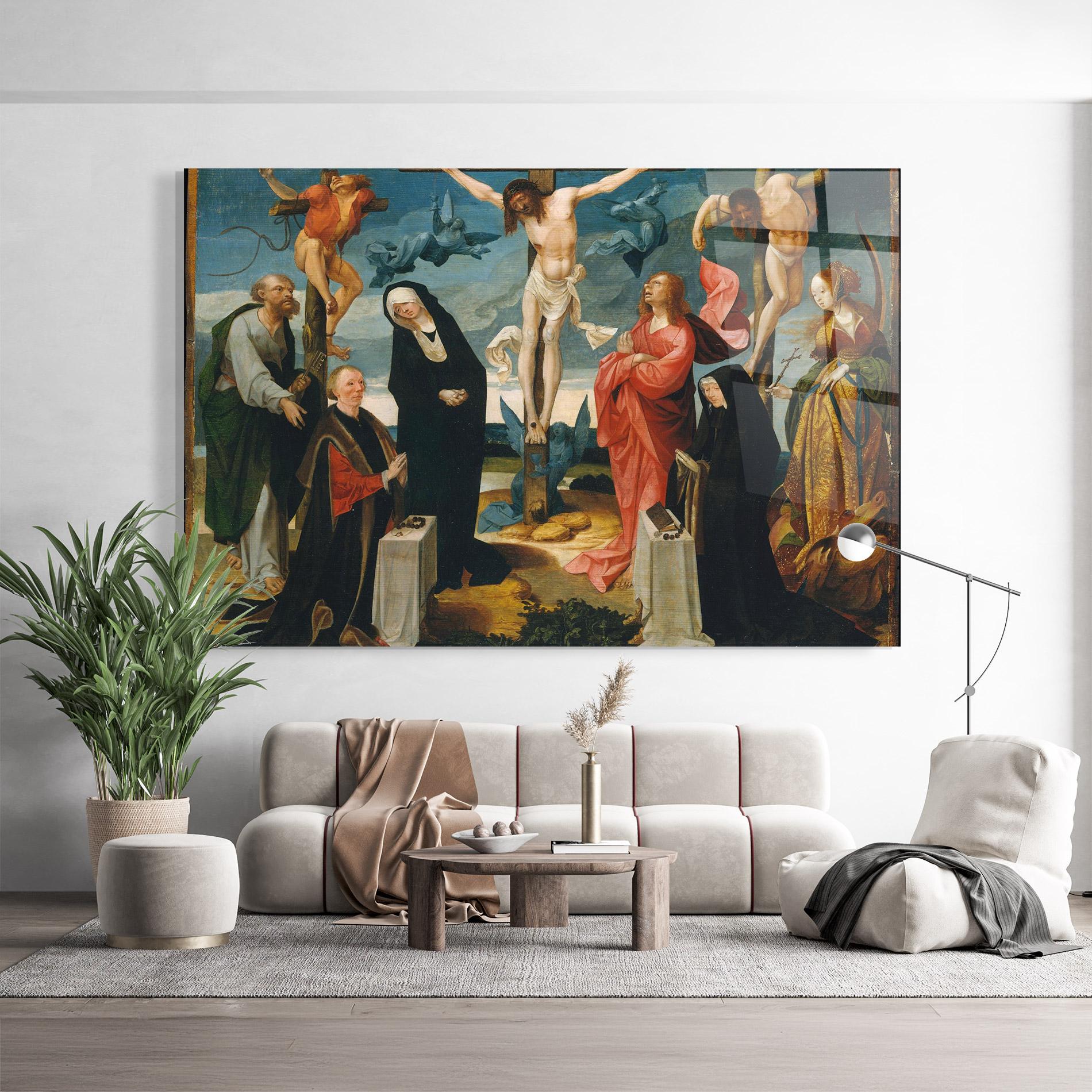 Üvegkép Jesus Cross Birds mockup 9