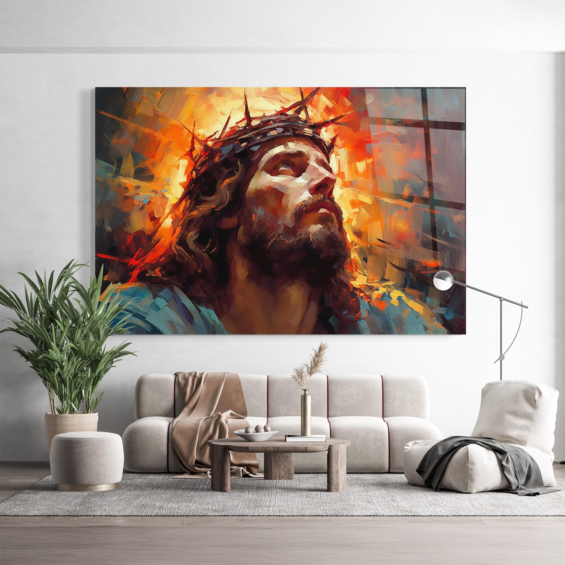 Üvegkép Jesus Crown Light mockup 9