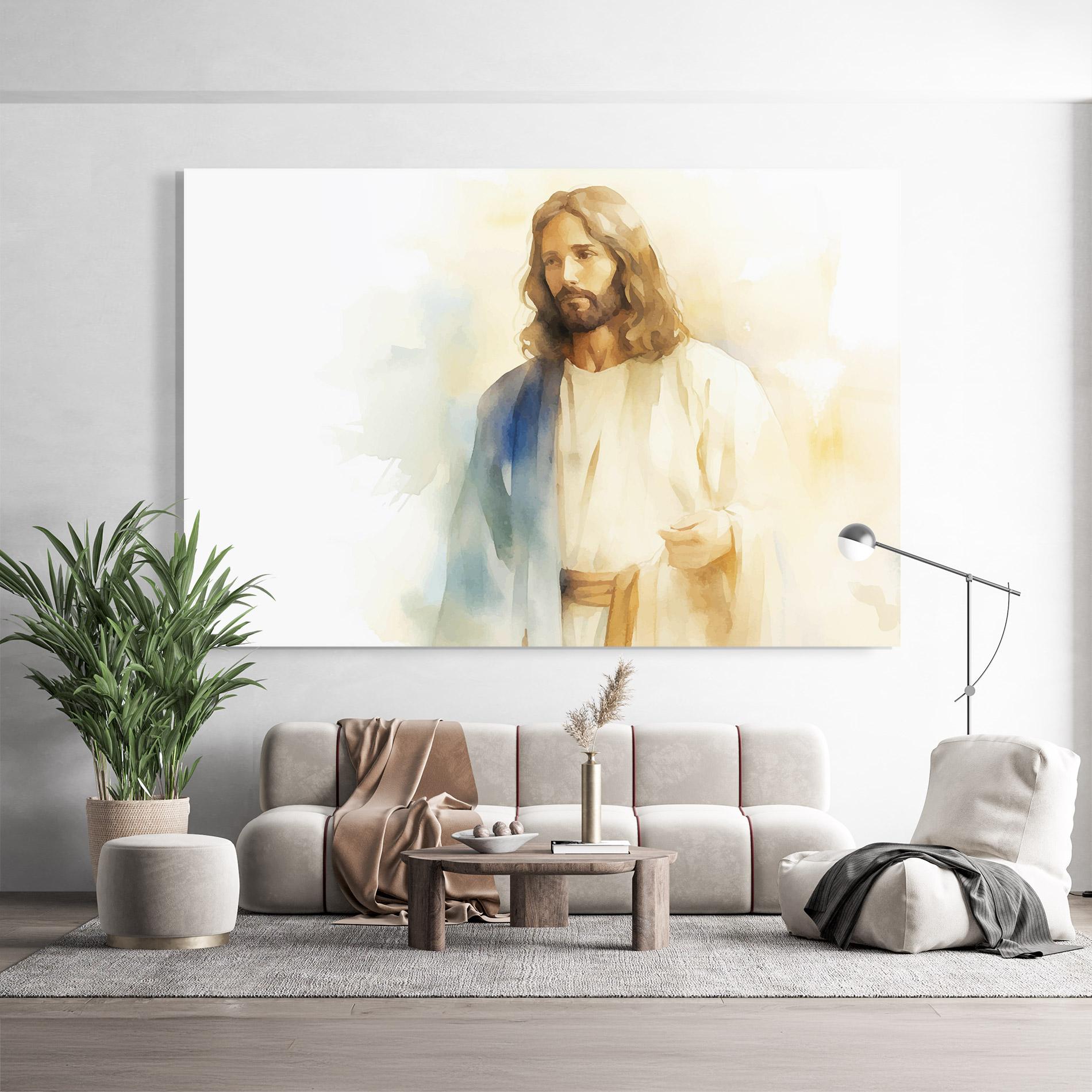 Üvegkép Jesus Light Art mockup 9