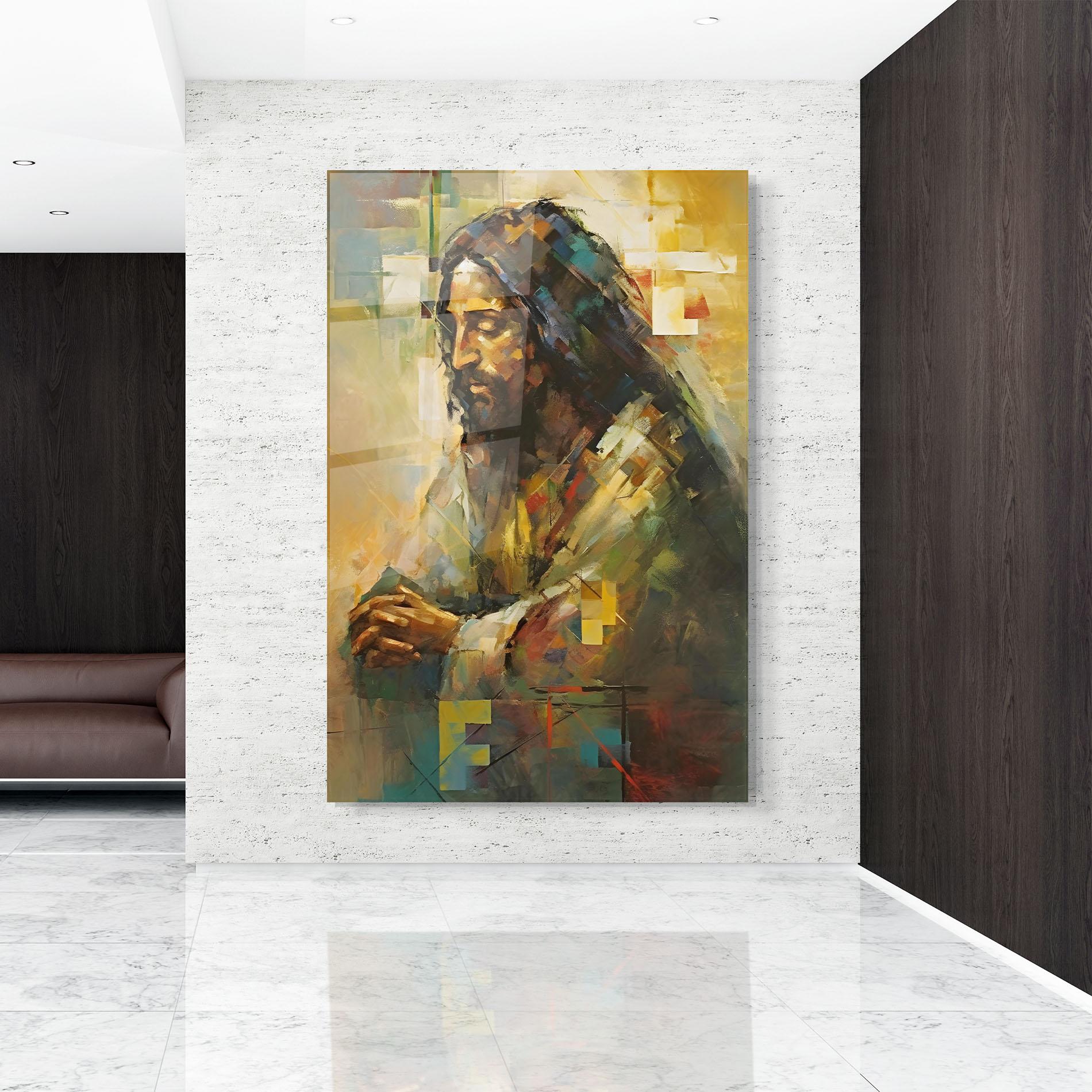 Üvegkép Christ Painting Art mockup 9