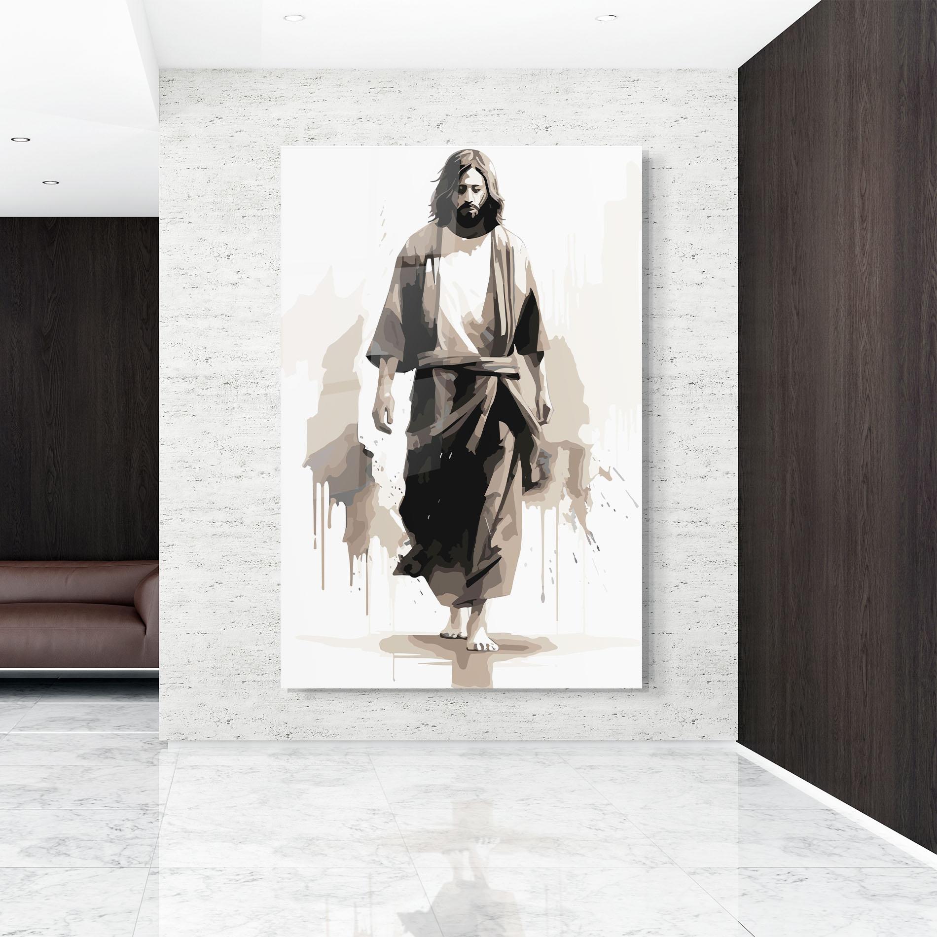 Üvegkép Cream Art Jesus mockup 9