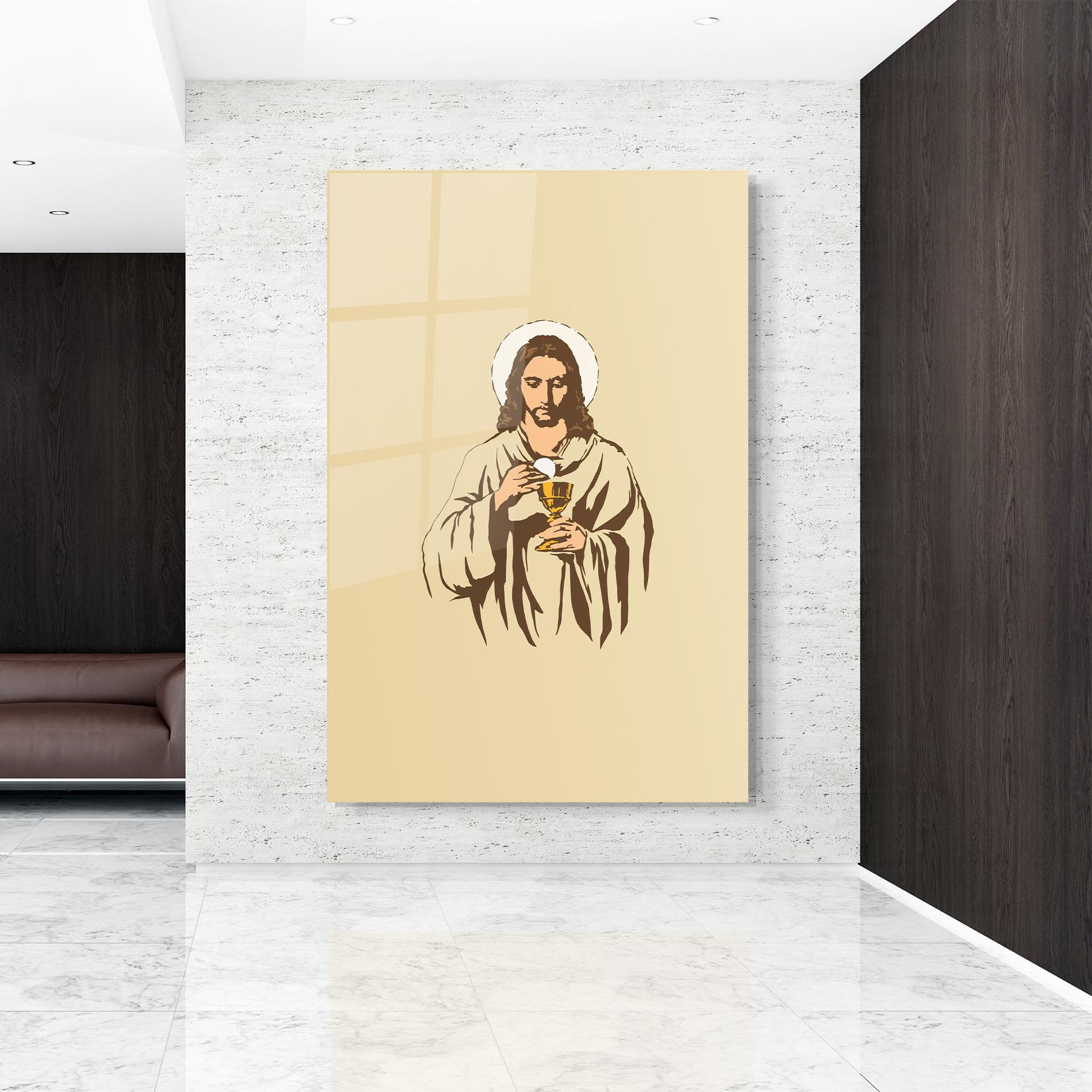 Üvegkép Cream Jesus mockup 9