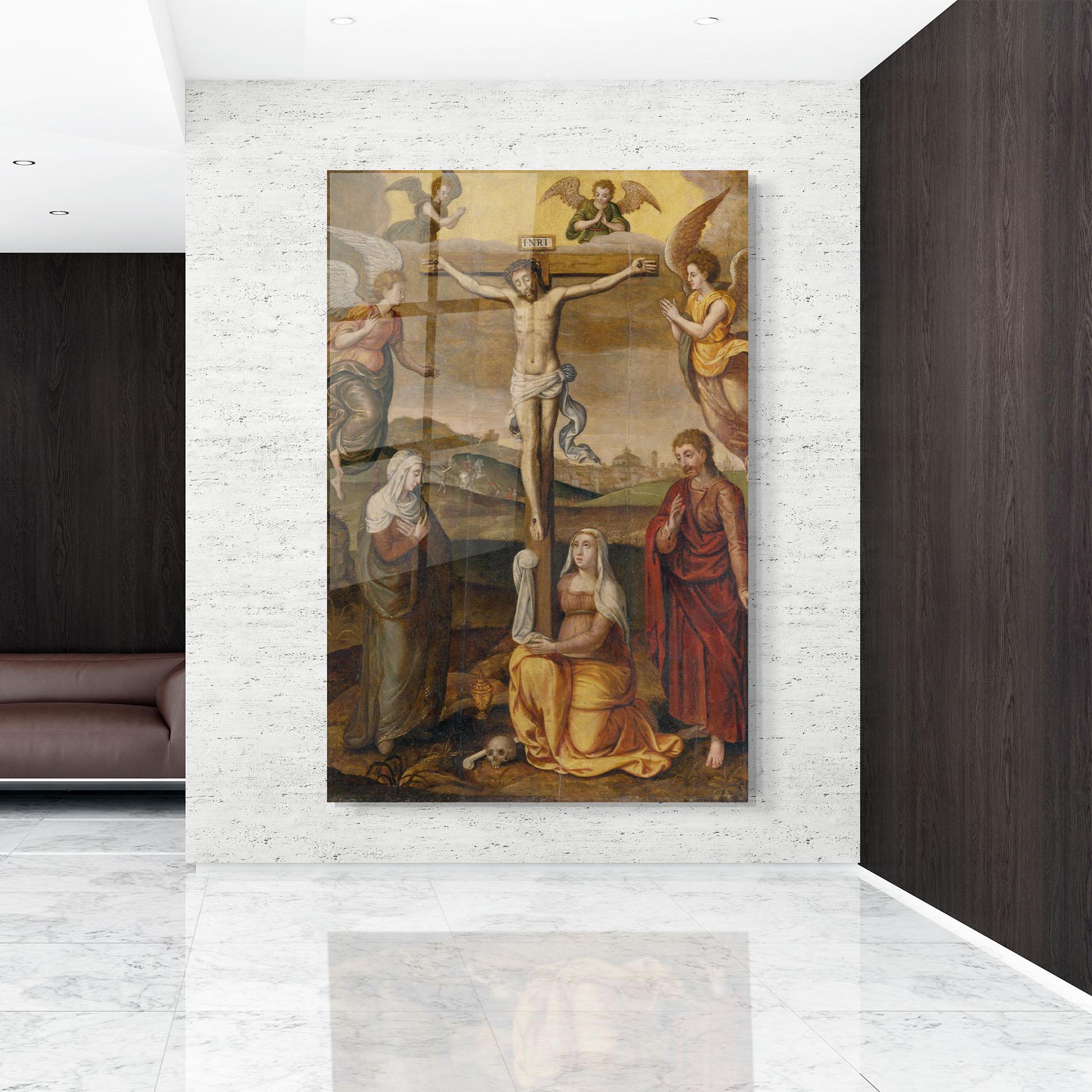 Üvegkép Holding Cross Jesus mockup 9