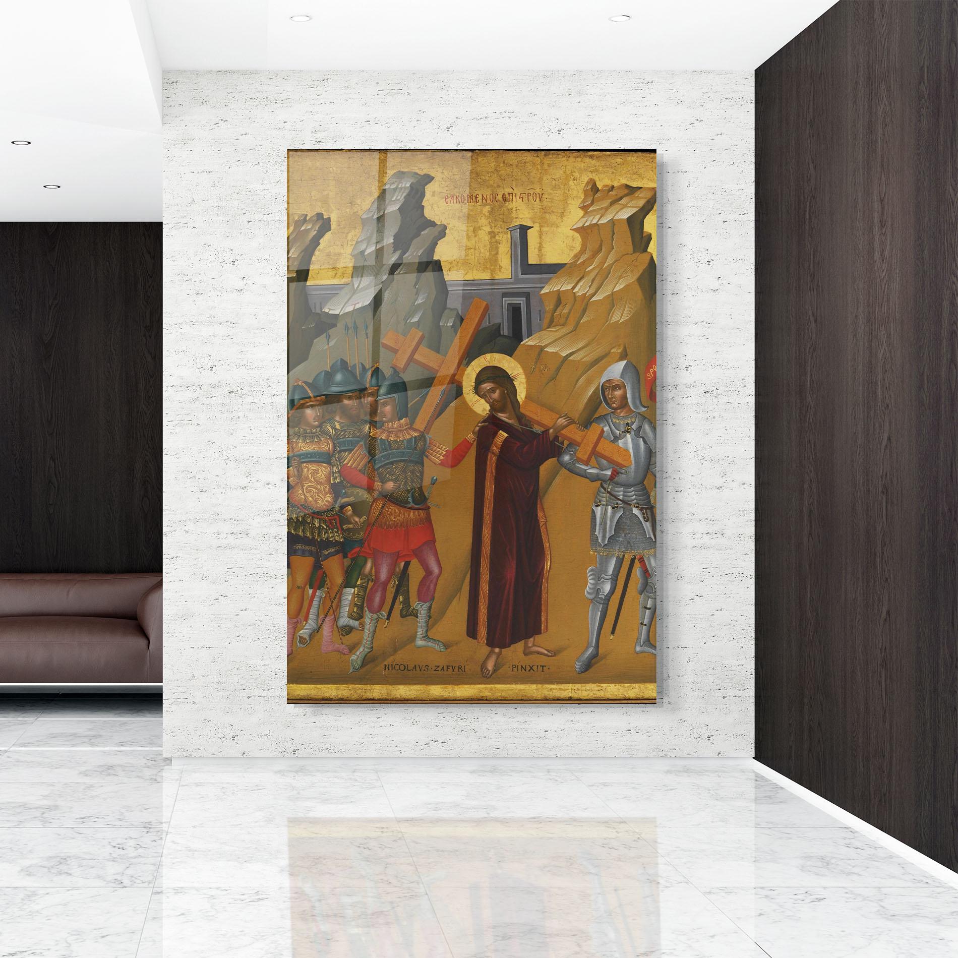 Üvegkép Walking With Cross mockup 9