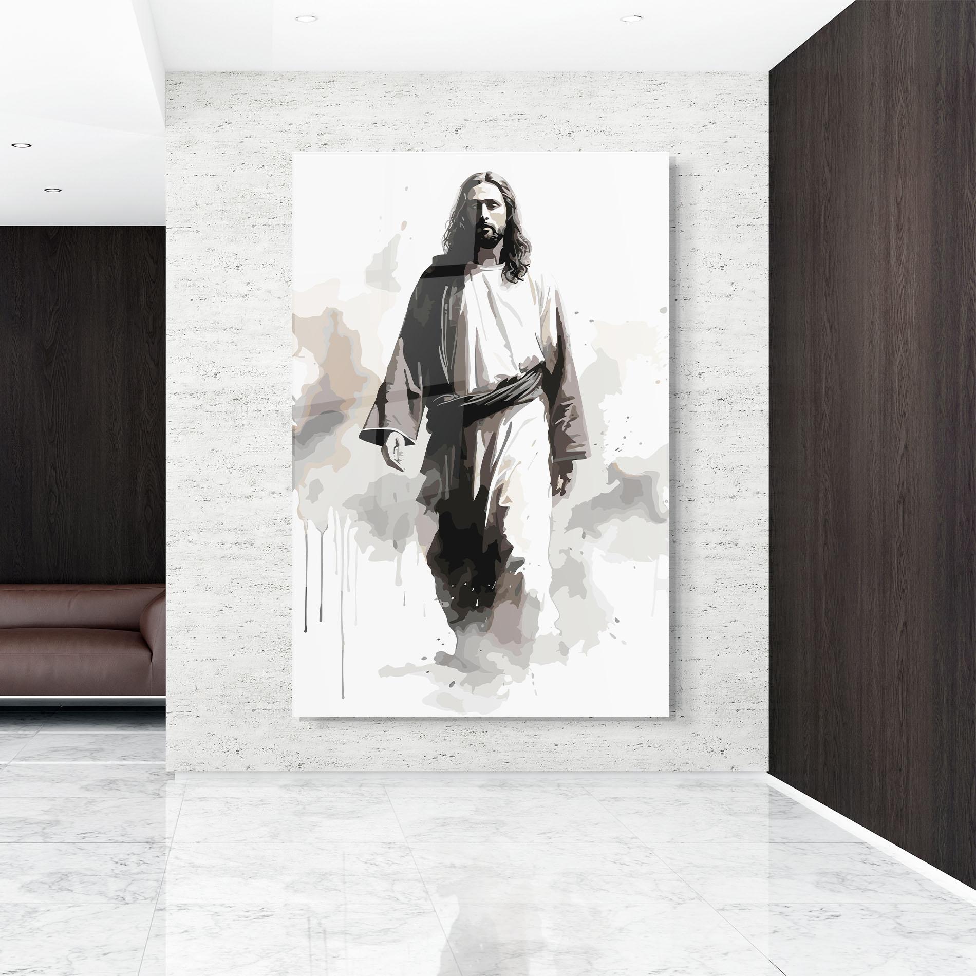 Üvegkép Watercolor Jesus mockup 9