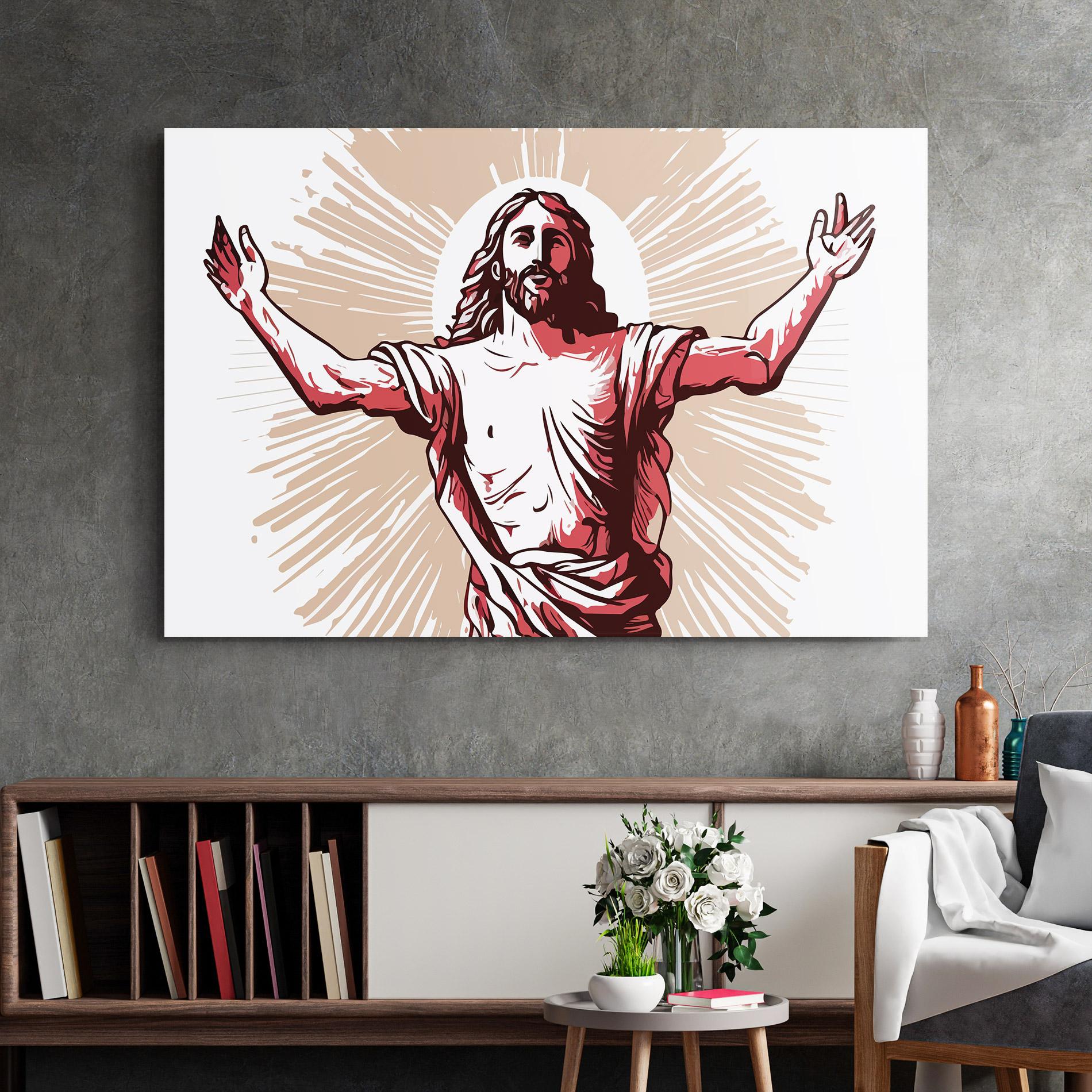 Üvegkép Artistic Jesus mockup 2