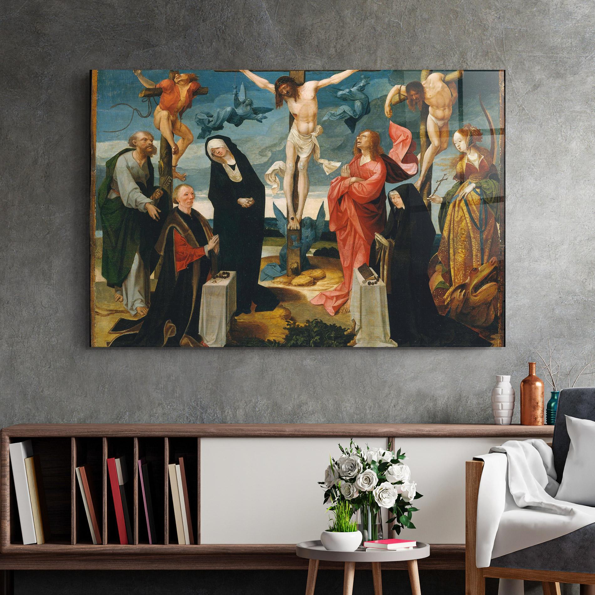 Üvegkép Jesus Cross Birds mockup 2