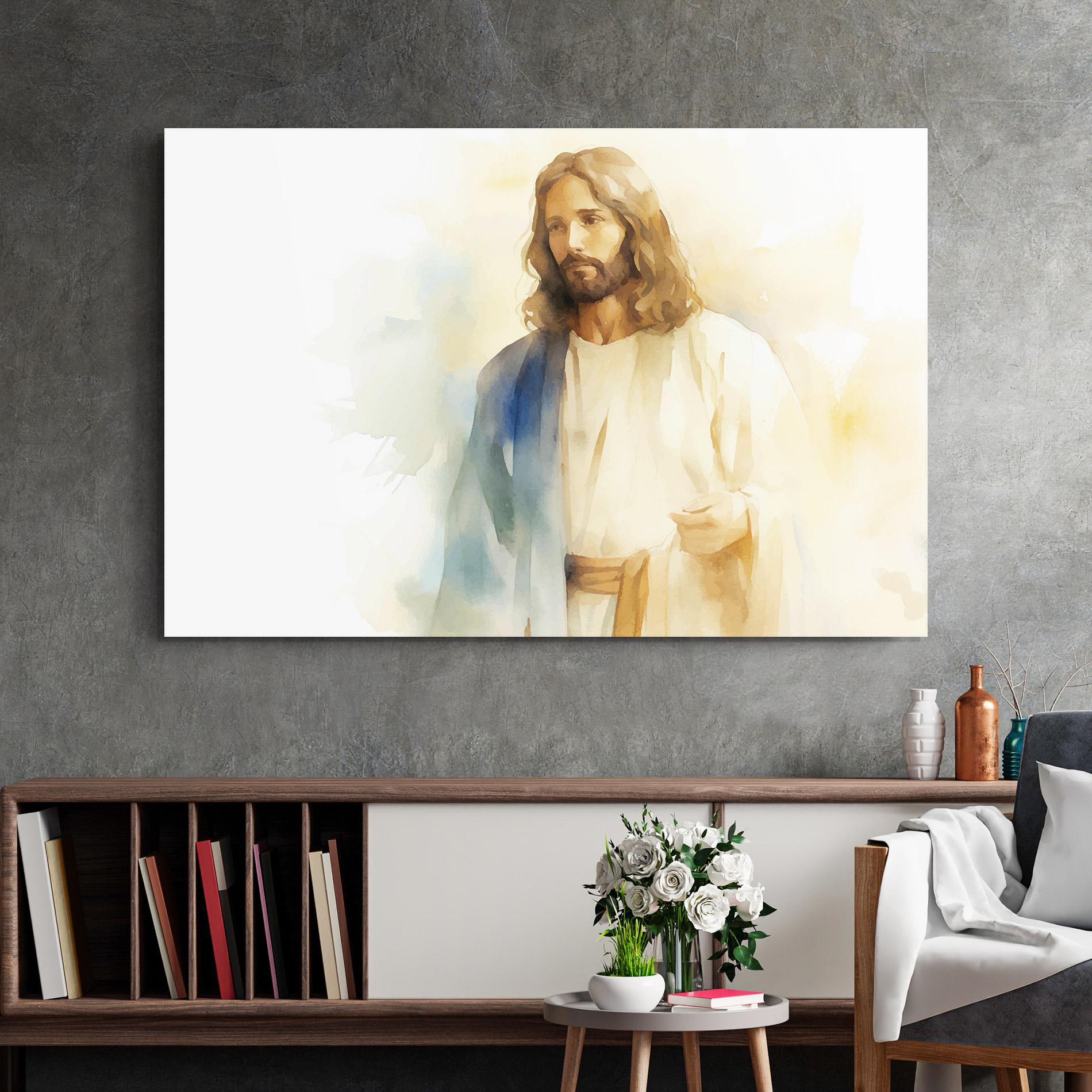 Üvegkép Jesus Light Art mockup 2