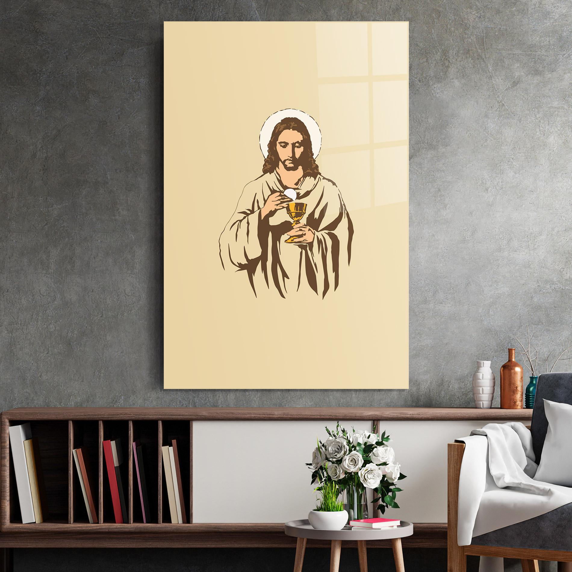 Üvegkép Cream Jesus mockup 2