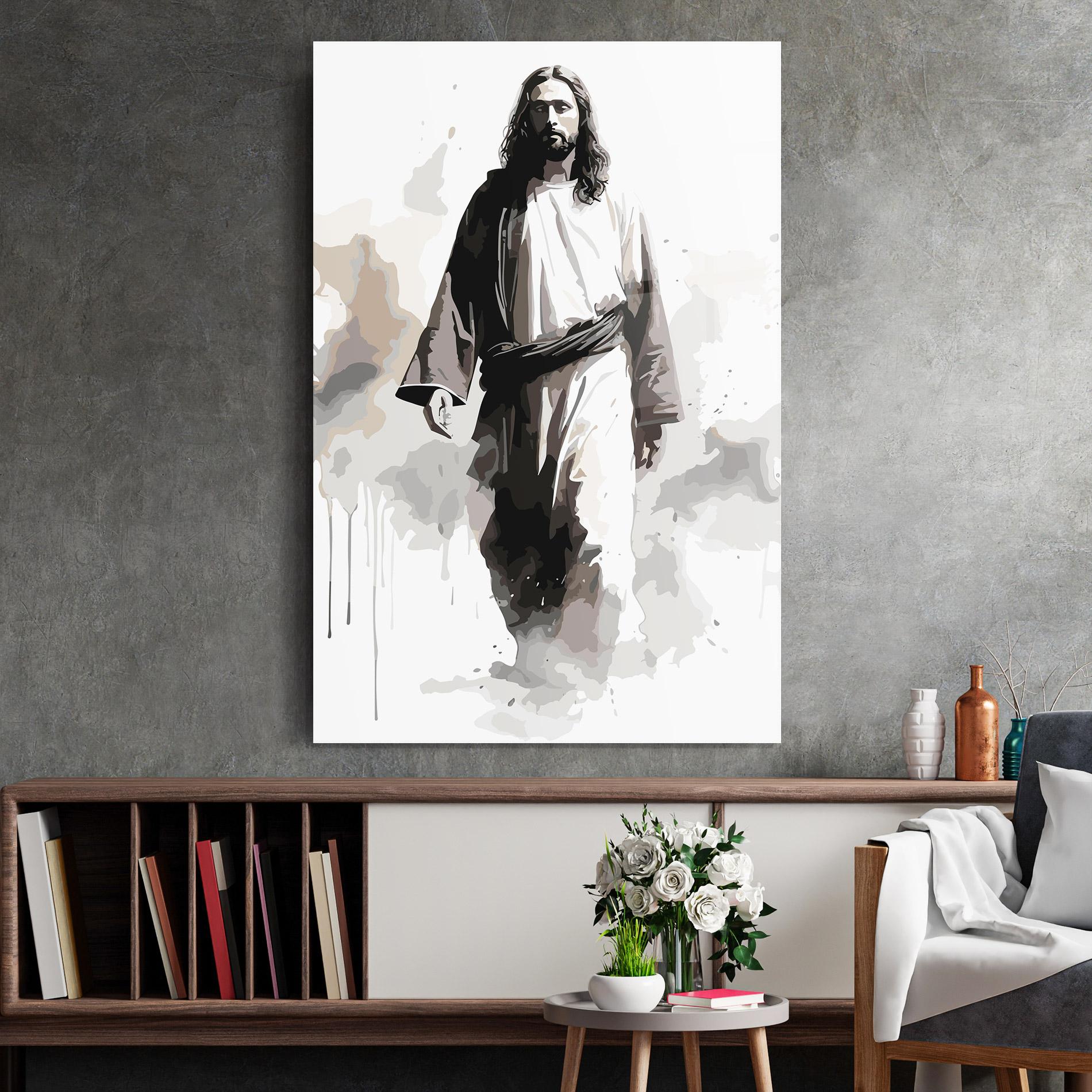 Üvegkép Watercolor Jesus mockup 2