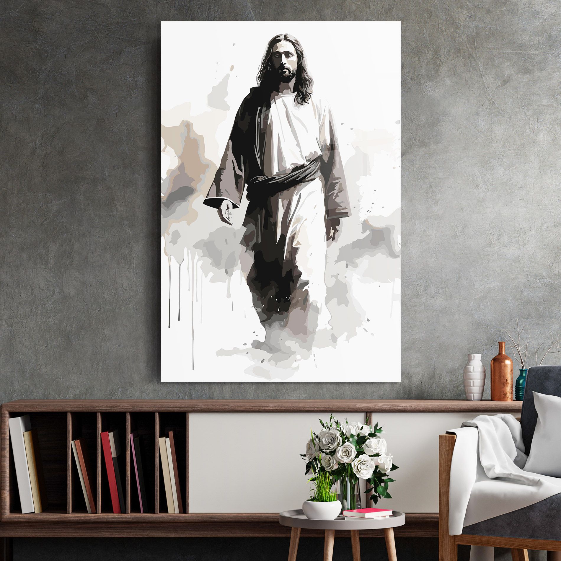 Watercolor Jesus mockup 2