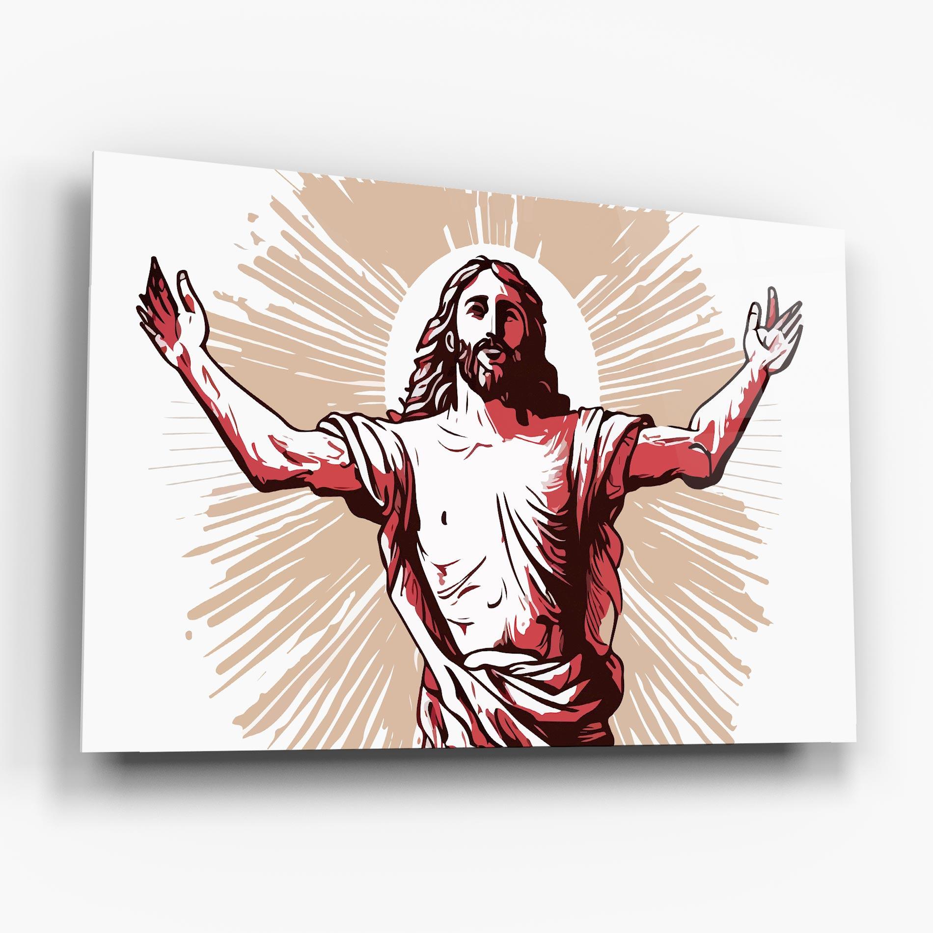 Üvegkép Artistic Jesus mockup 6