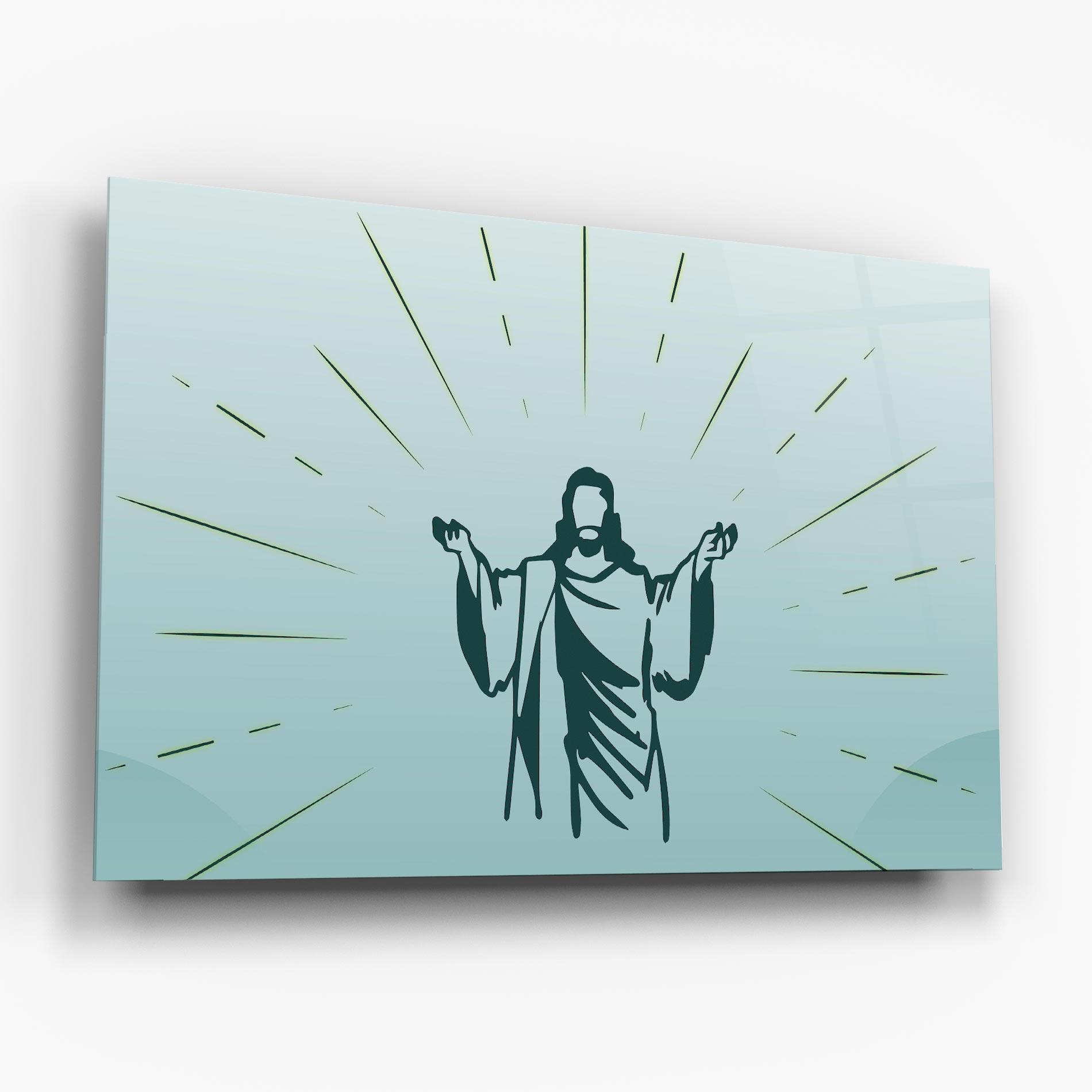 Üvegkép Blue Art Jesus mockup 6