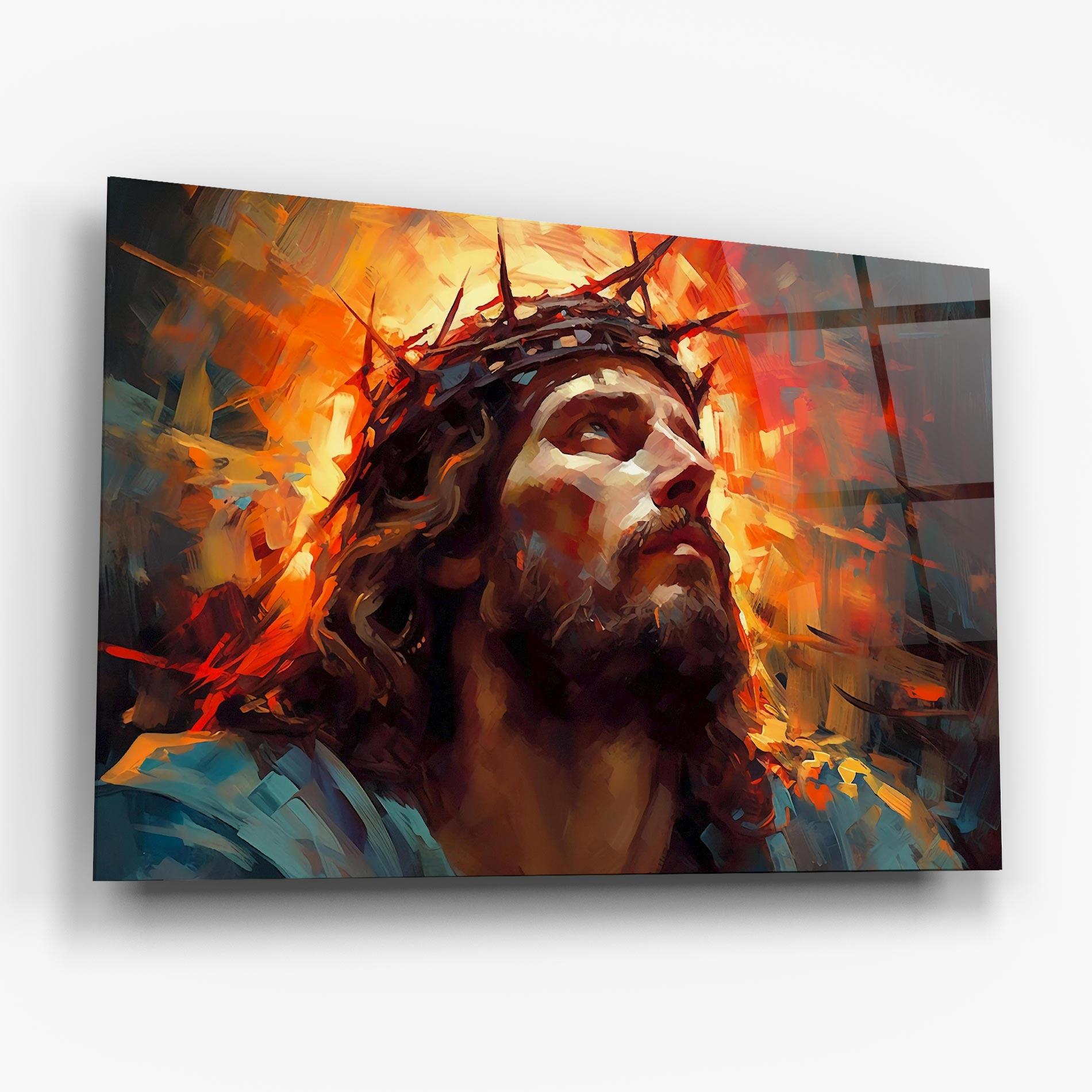 Üvegkép Jesus Crown Light mockup 6