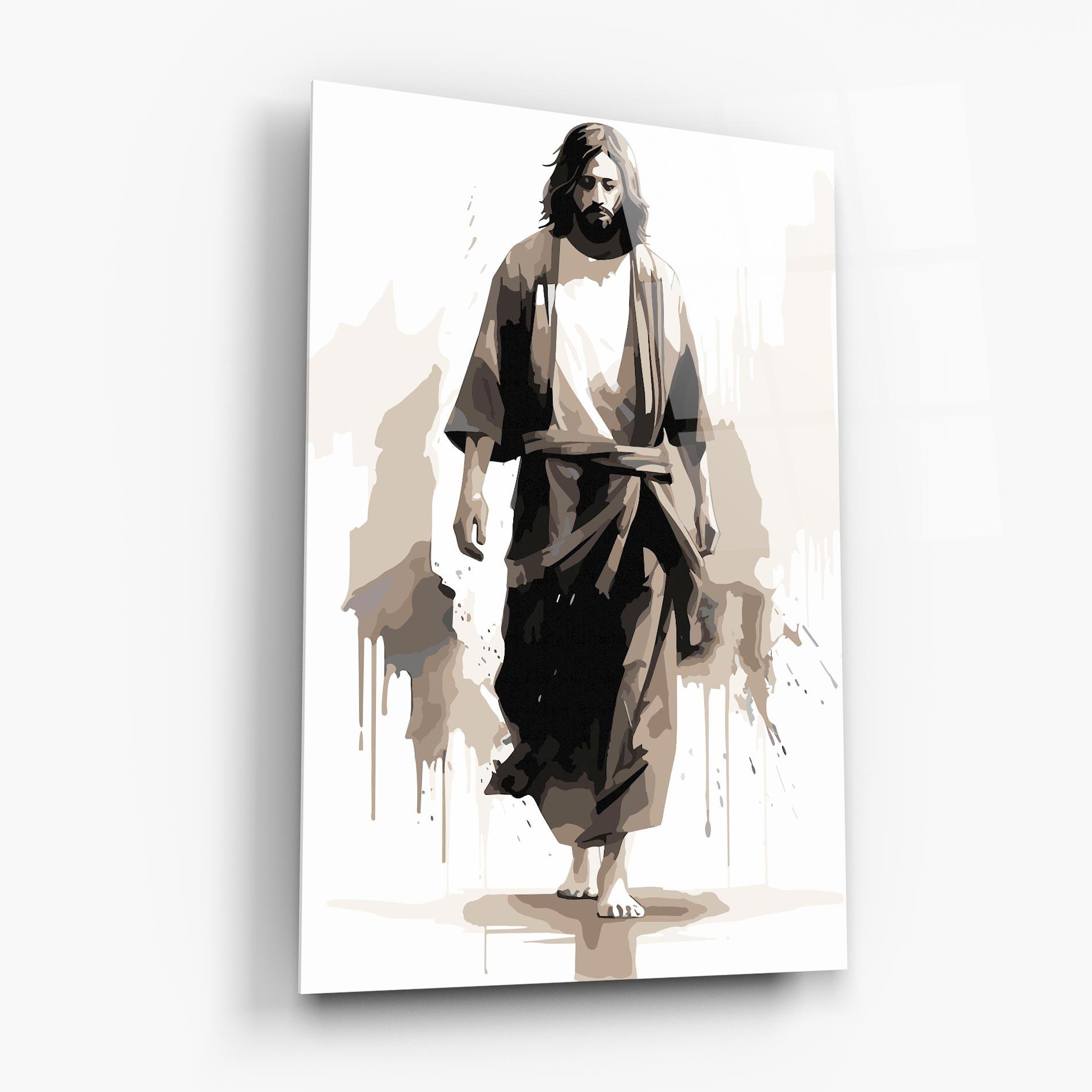 Üvegkép Cream Art Jesus mockup 6