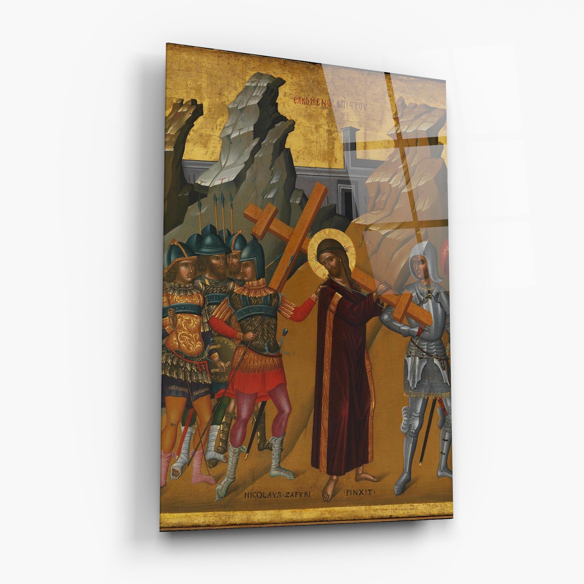 Üvegkép Walking With Cross mockup 6