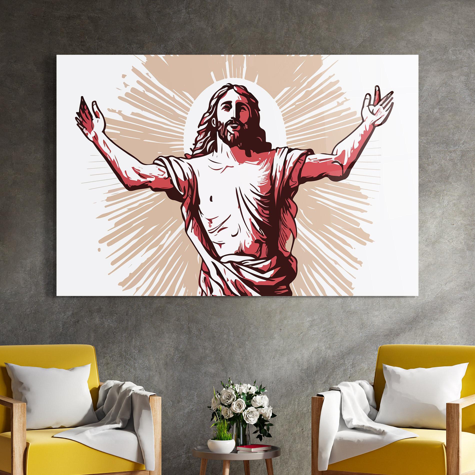 Üvegkép Artistic Jesus mockup 4