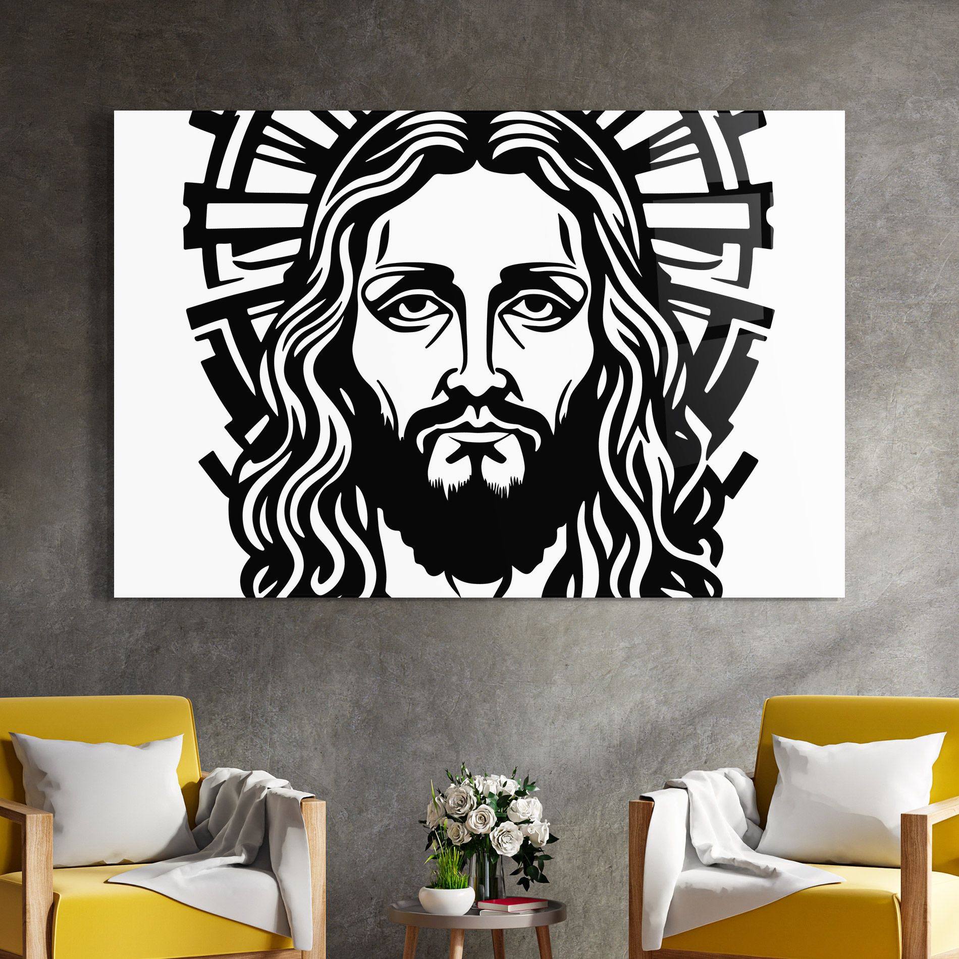 Black Line Jesus mockup 4