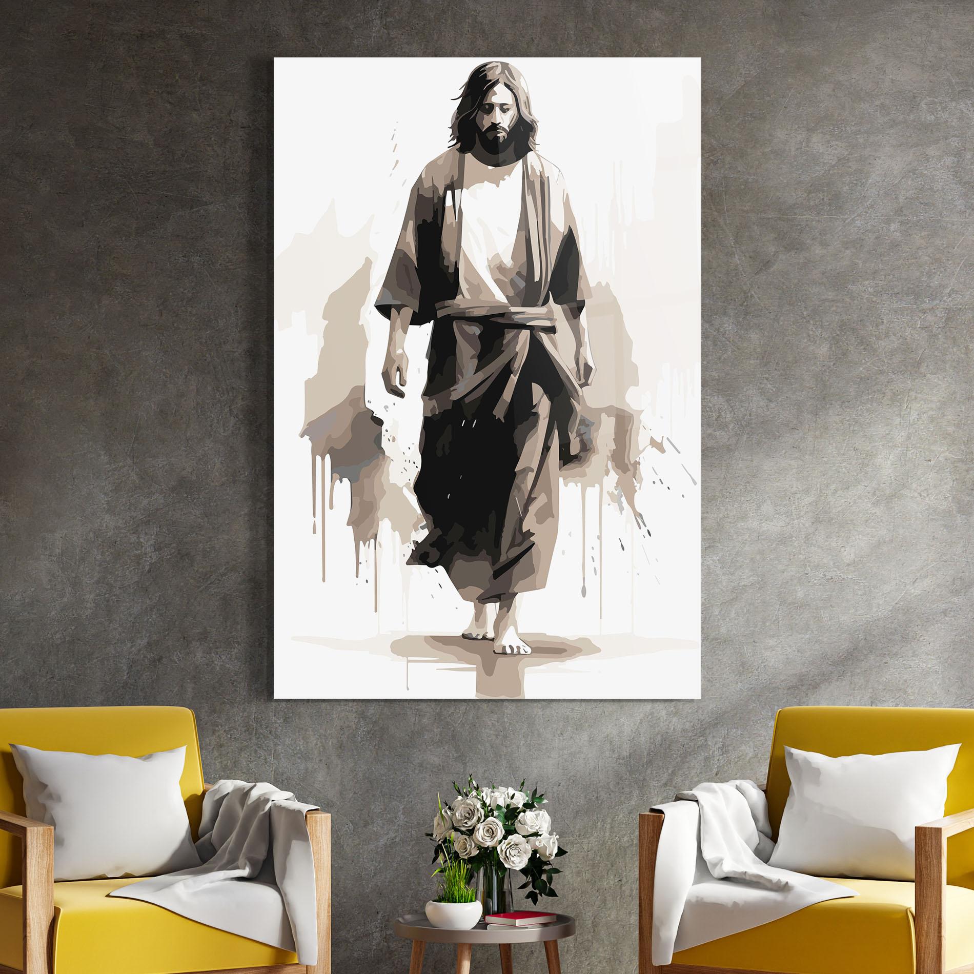 Üvegkép Cream Art Jesus mockup 4