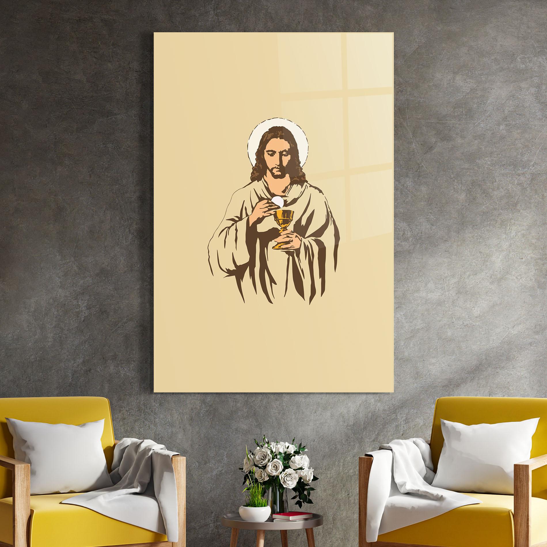Üvegkép Cream Jesus mockup 4