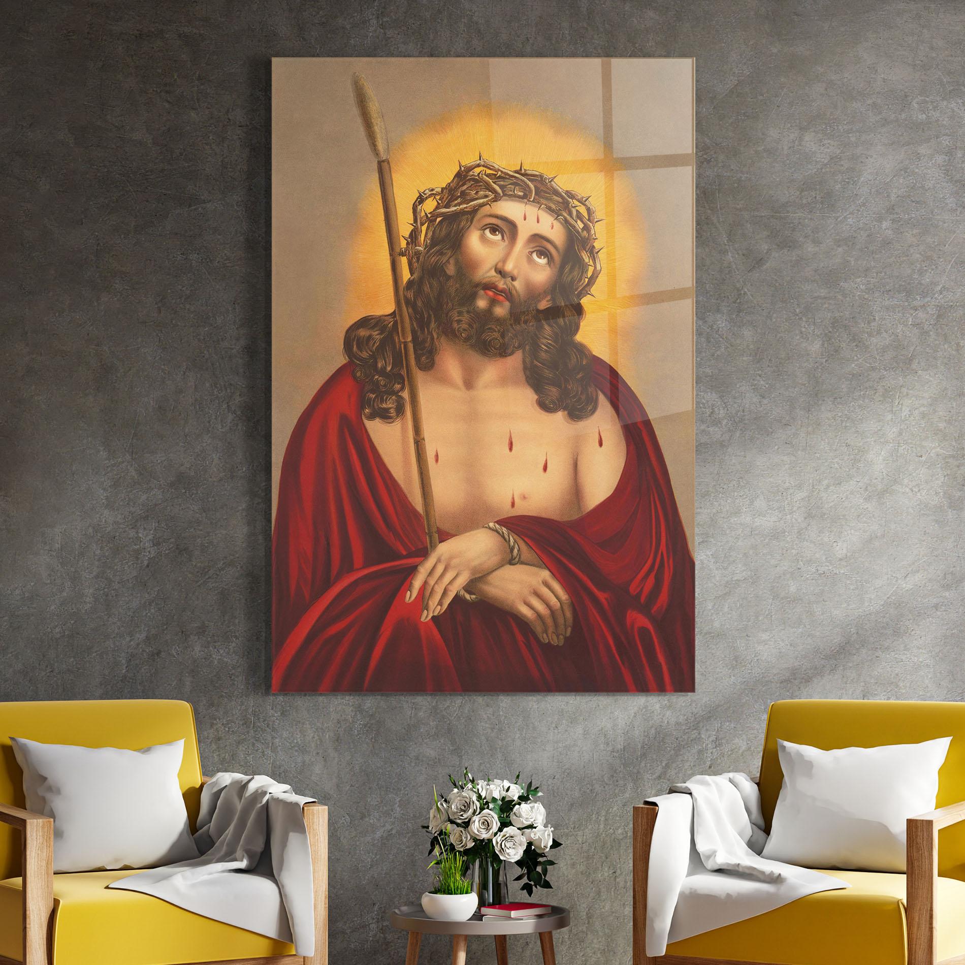 Üvegkép Red Dresses Jesus mockup 4