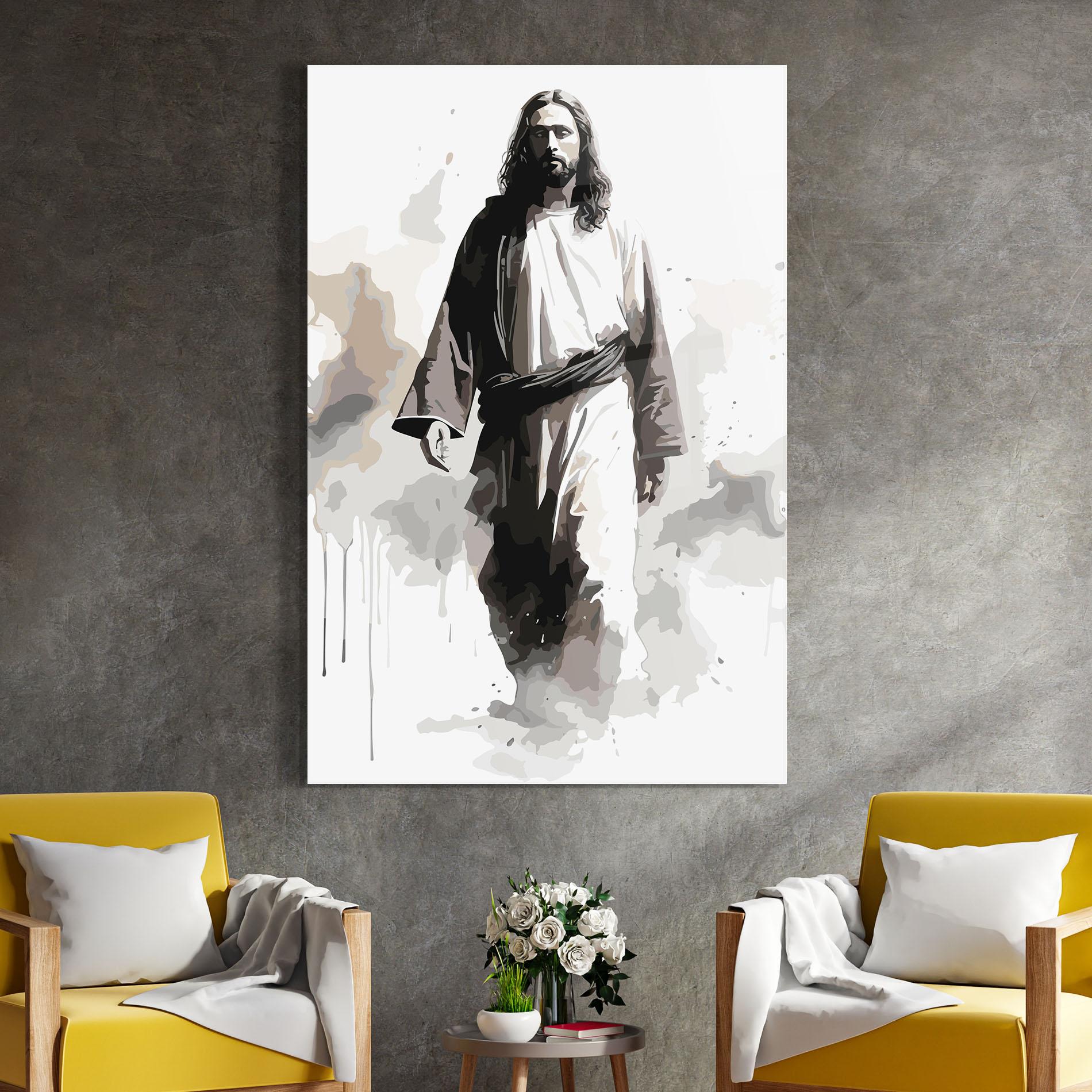Üvegkép Watercolor Jesus mockup 4