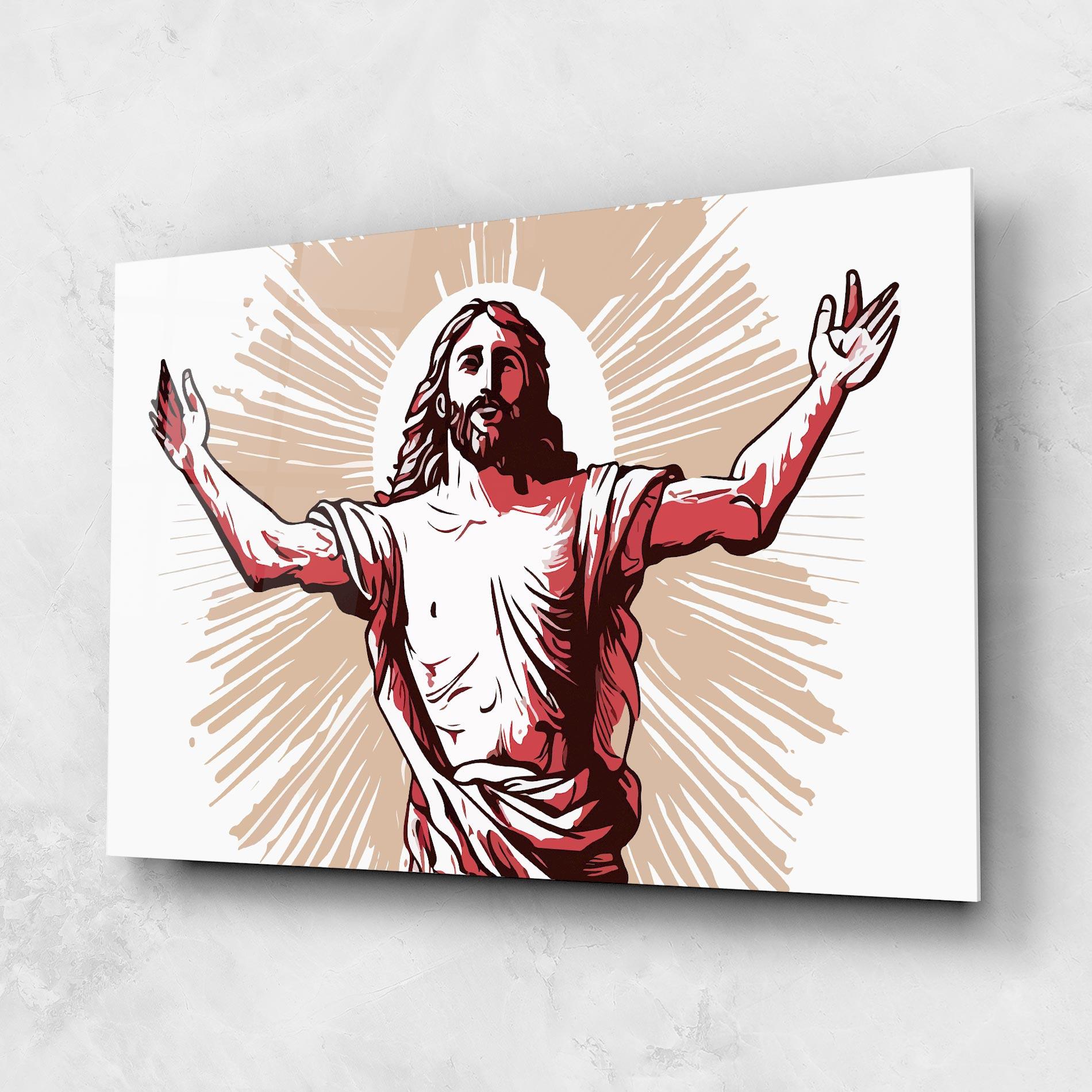 Üvegkép Artistic Jesus mockup 1
