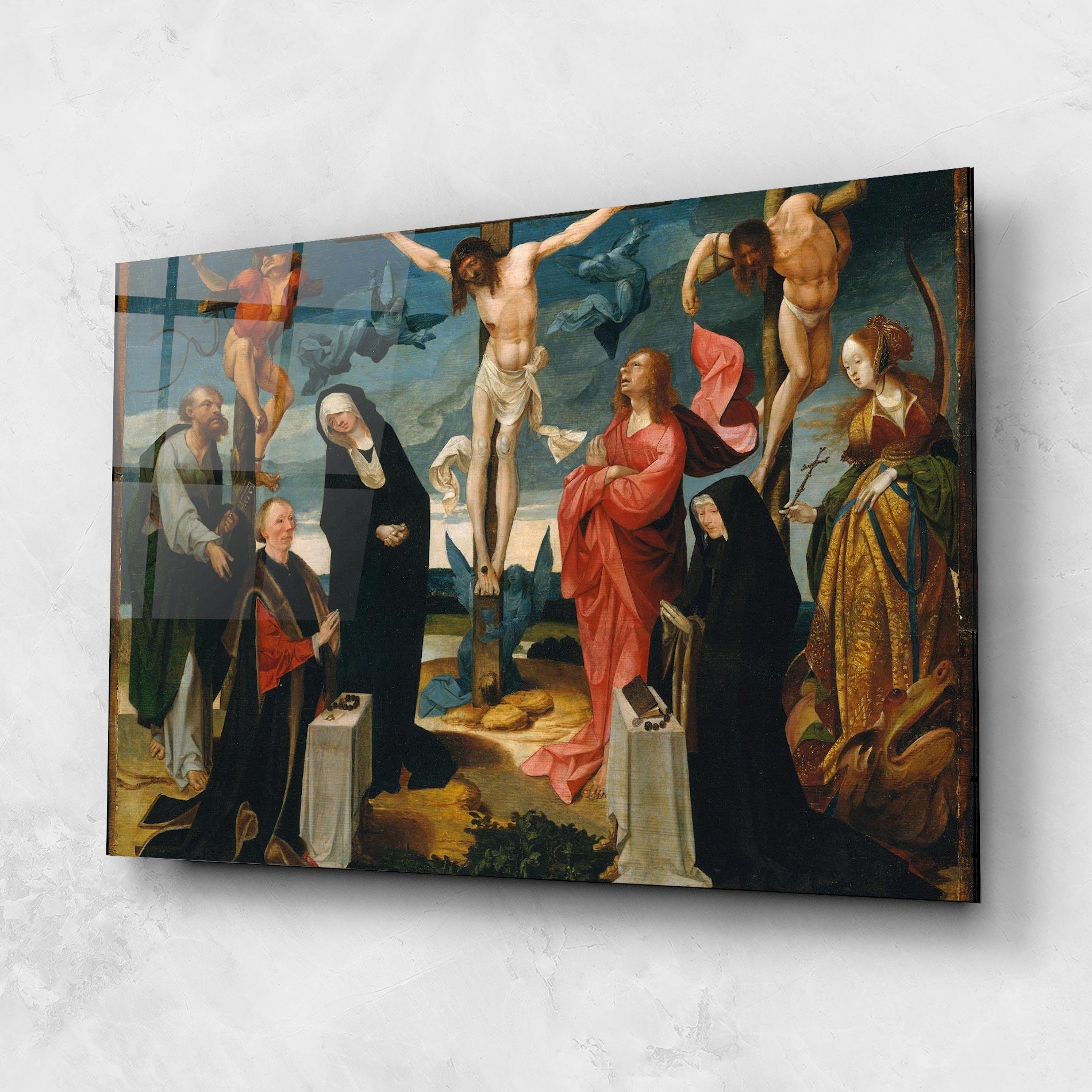 Üvegkép Jesus Cross Birds mockup 1