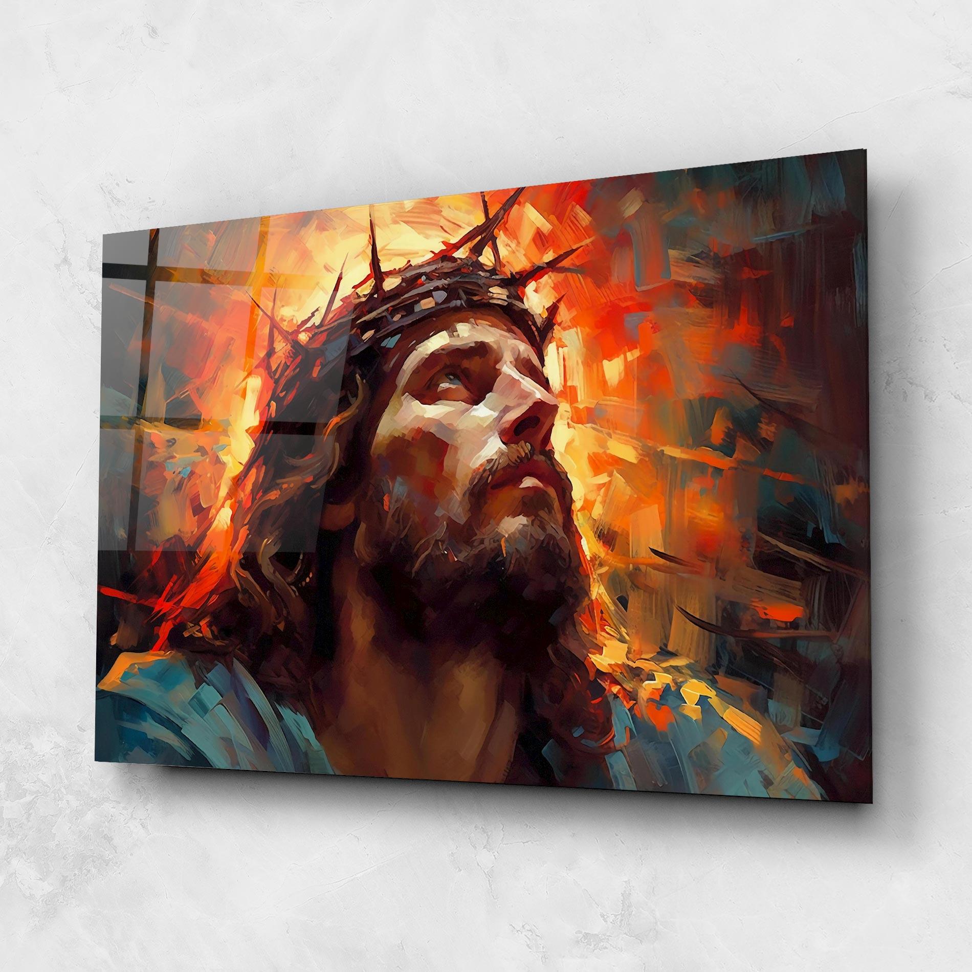 Üvegkép Jesus Crown Light mockup 1