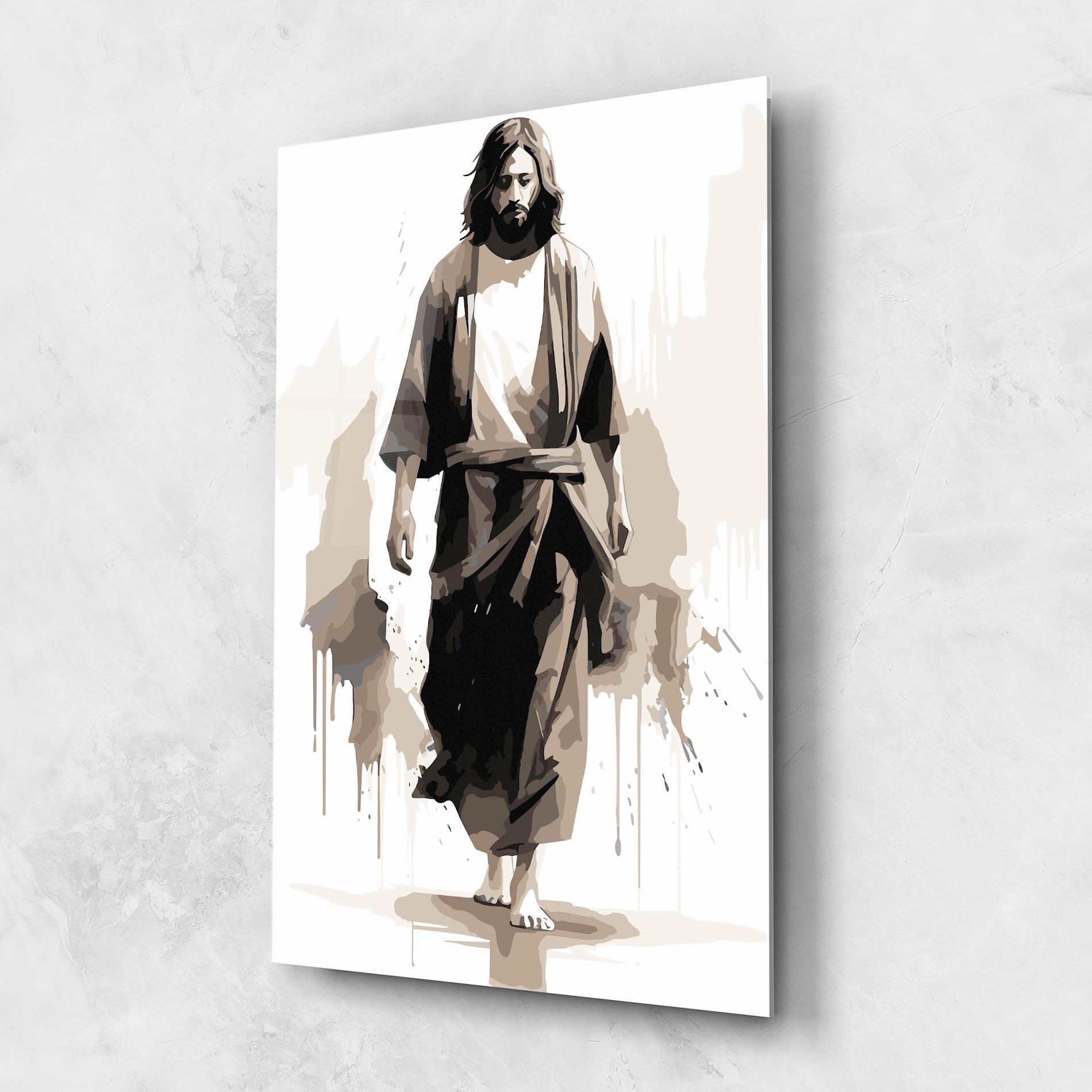 Üvegkép Cream Art Jesus mockup 1