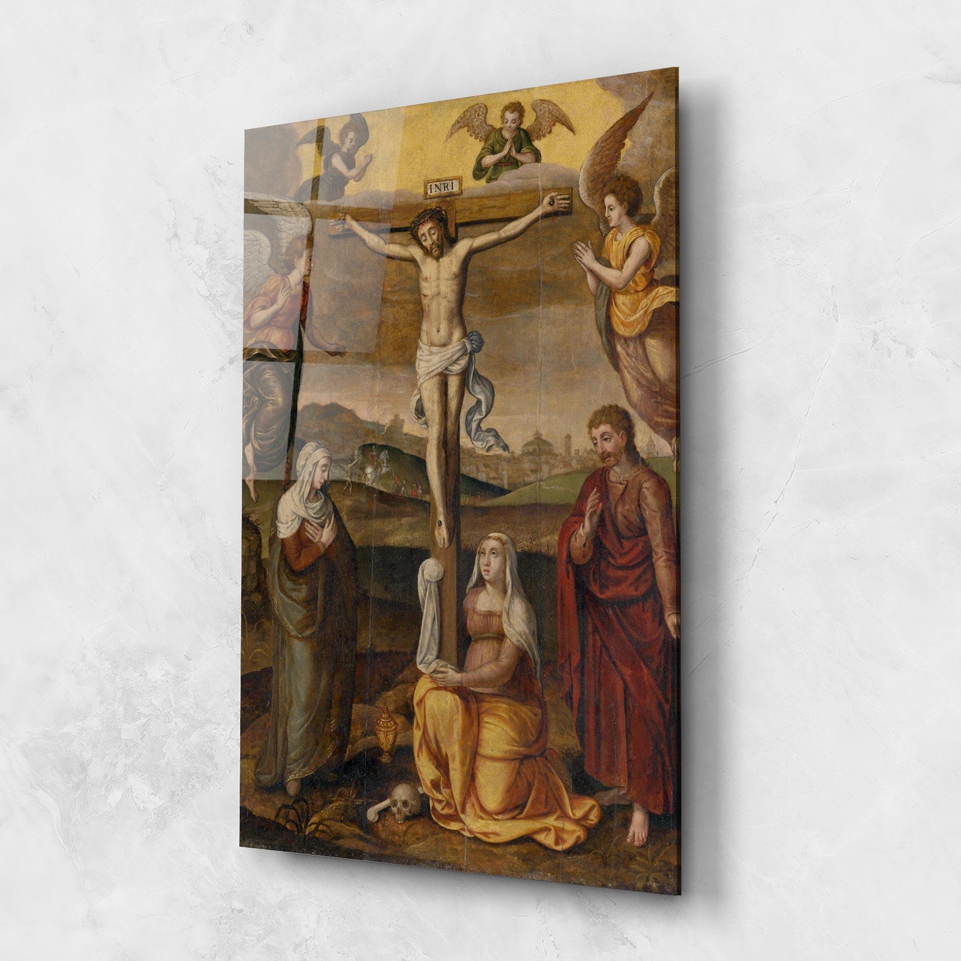 Üvegkép Holding Cross Jesus mockup 1