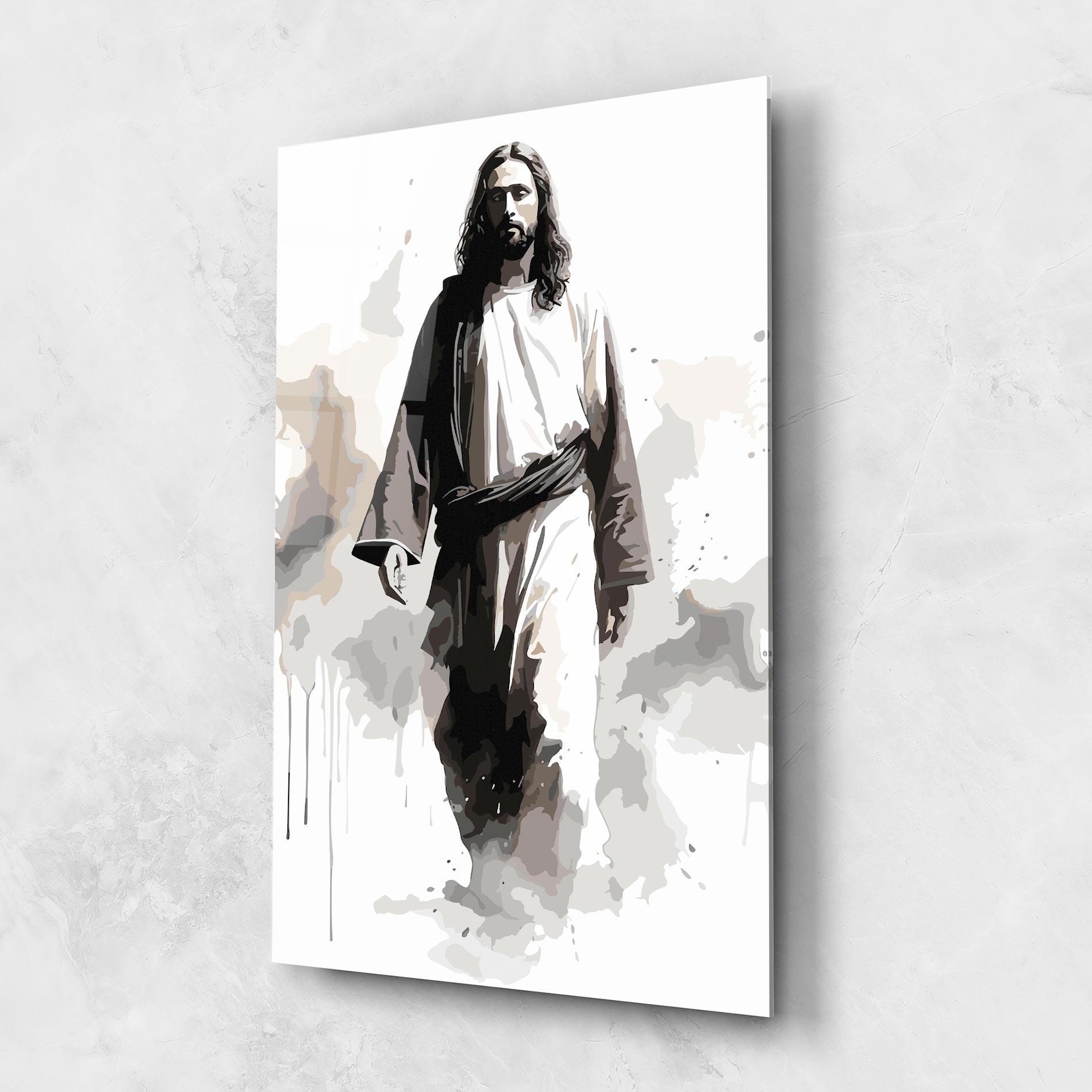 Üvegkép Watercolor Jesus mockup 1