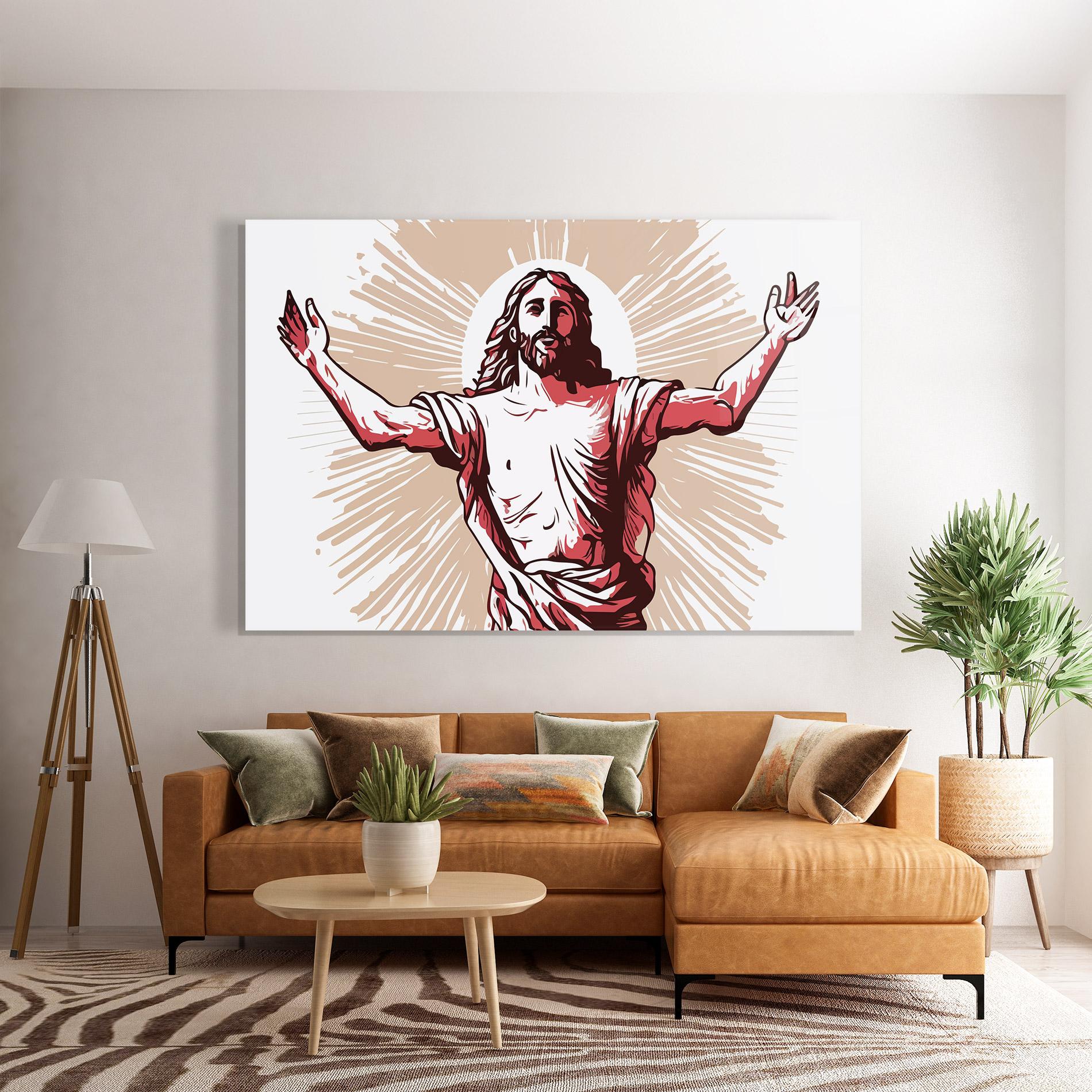 Üvegkép Artistic Jesus mockup 7