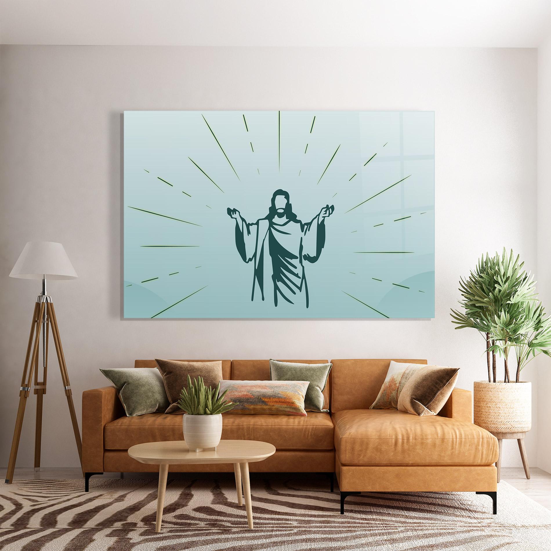 Üvegkép Blue Art Jesus mockup 7
