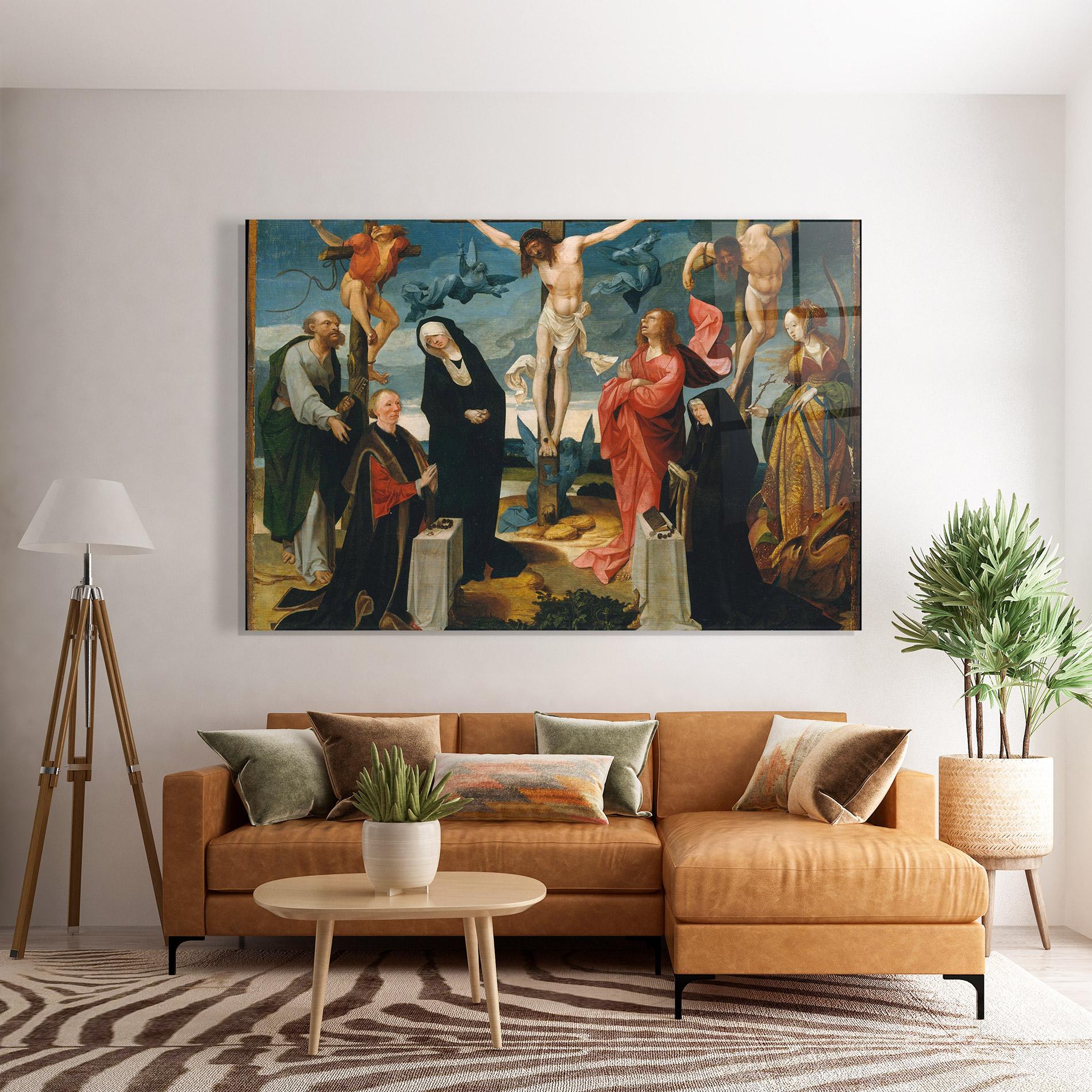 Üvegkép Jesus Cross Birds mockup 7