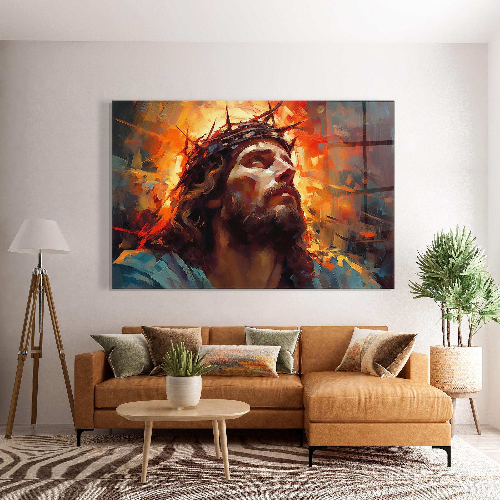 Üvegkép Jesus Crown Light mockup 7