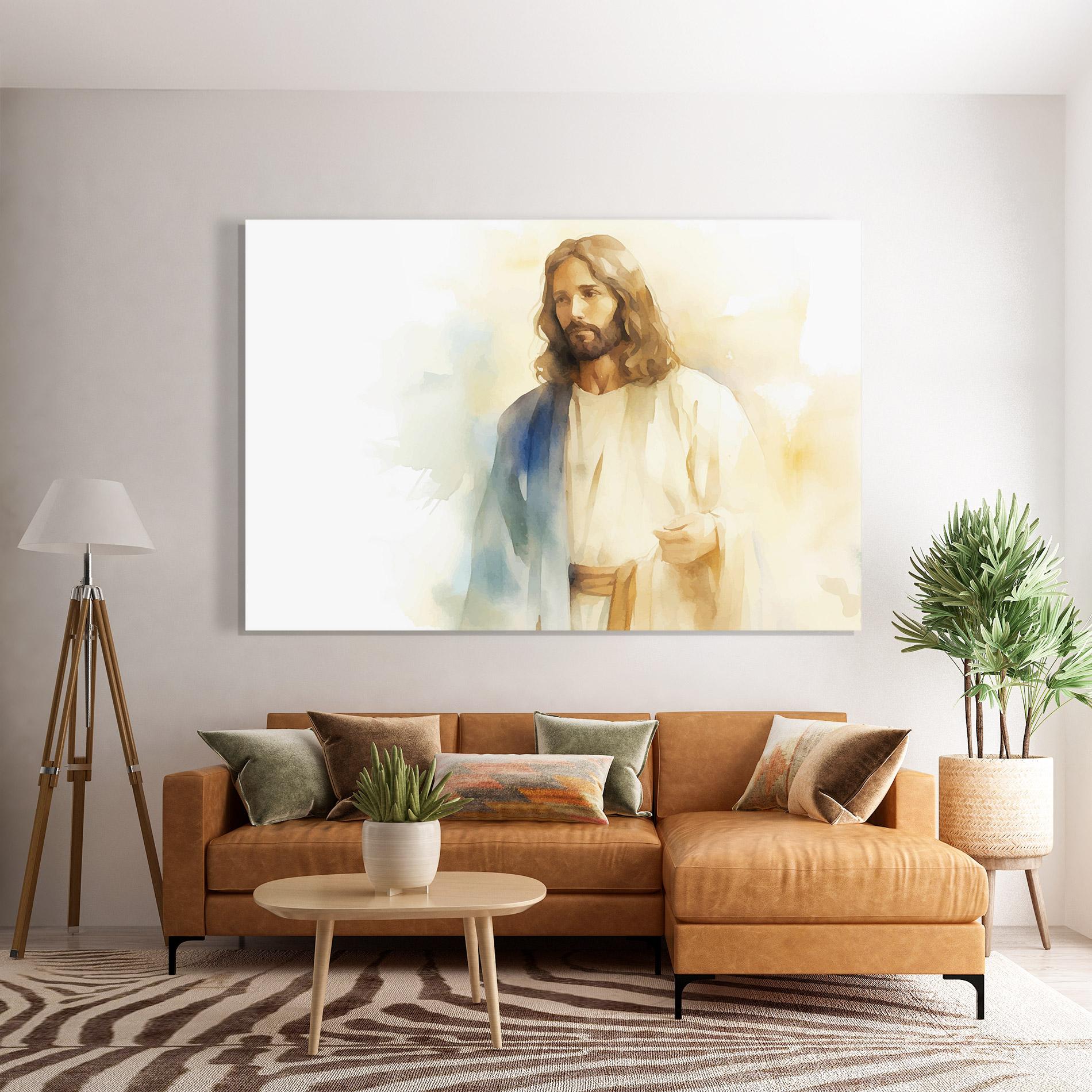 Üvegkép Jesus Light Art mockup 7