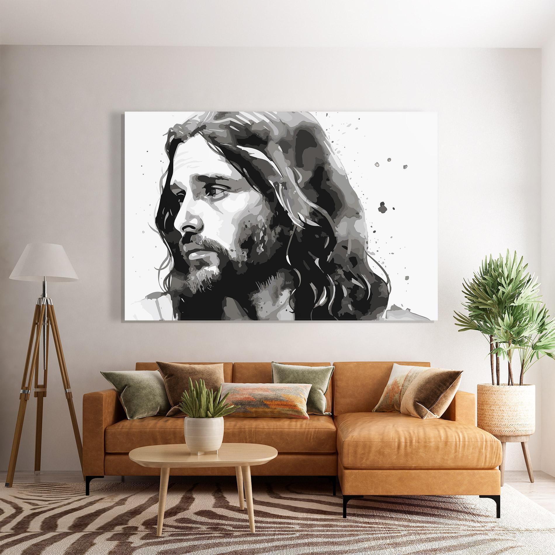 Üvegkép Jesus Watercolor mockup 7