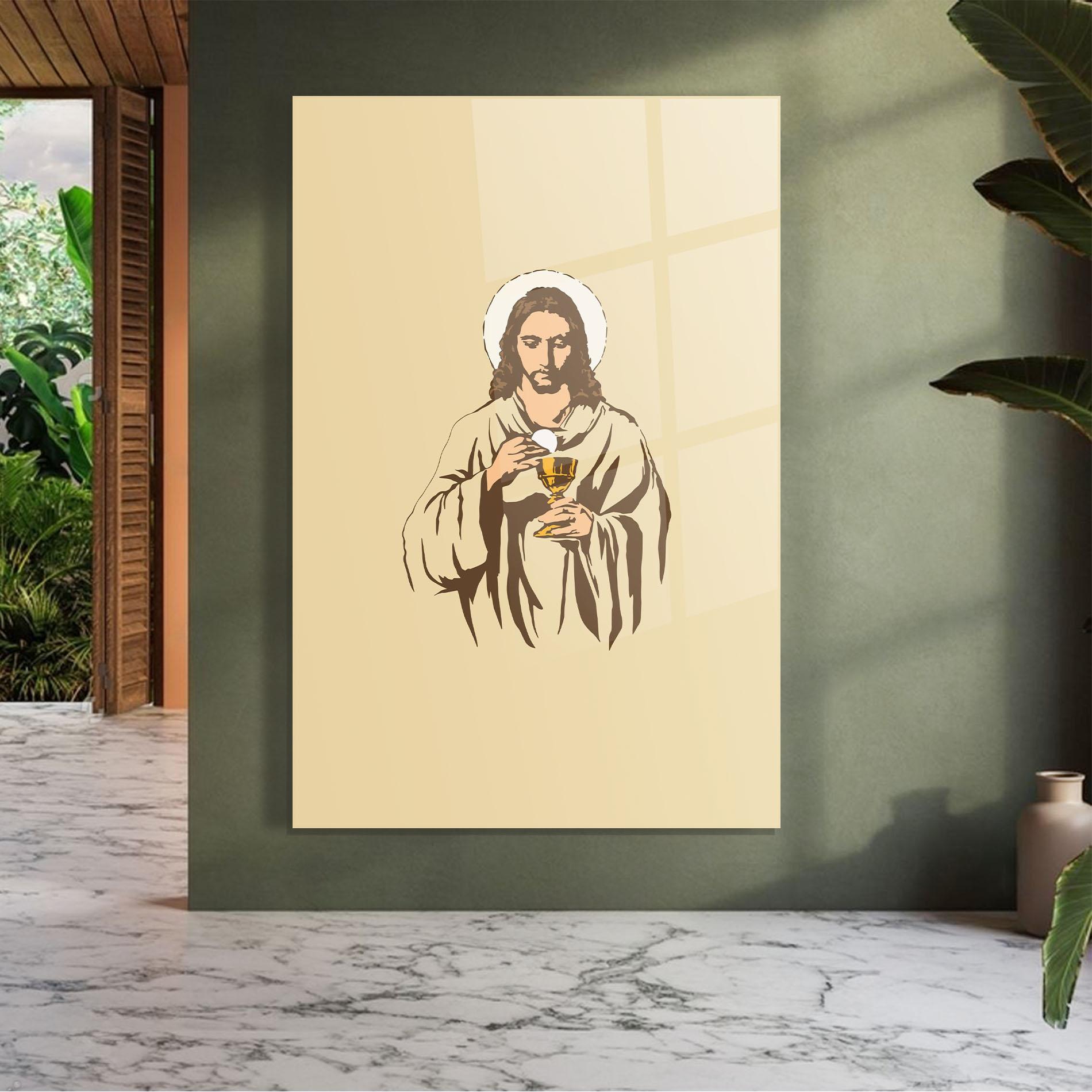 Üvegkép Cream Jesus mockup 7
