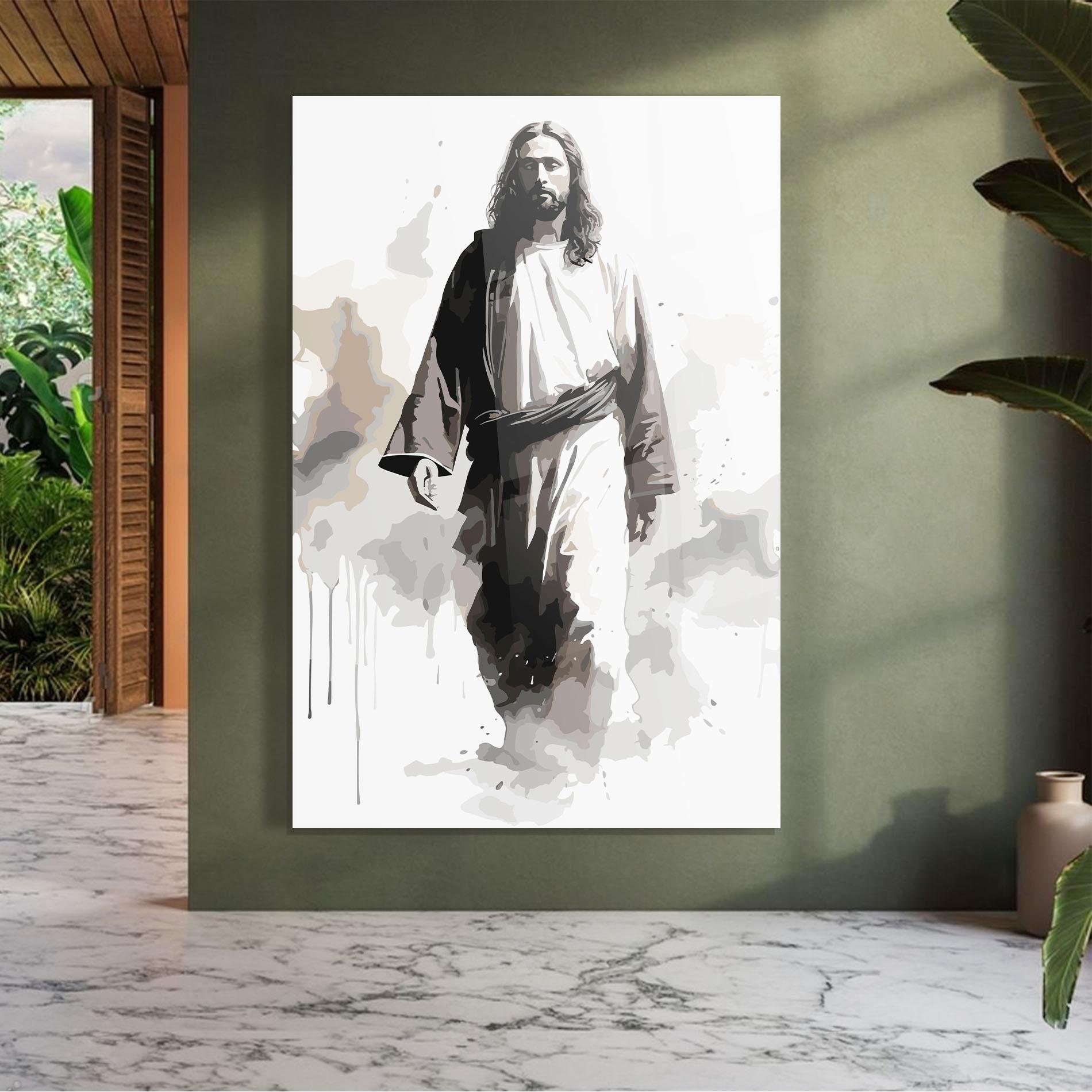 Üvegkép Watercolor Jesus mockup 7