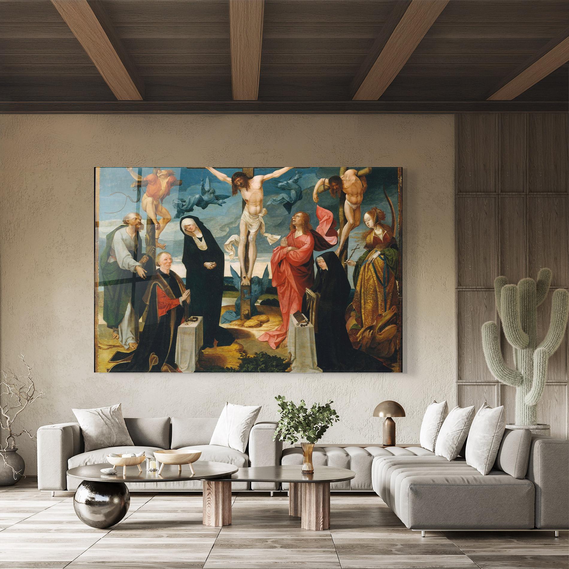 Üvegkép Jesus Cross Birds mockup 8