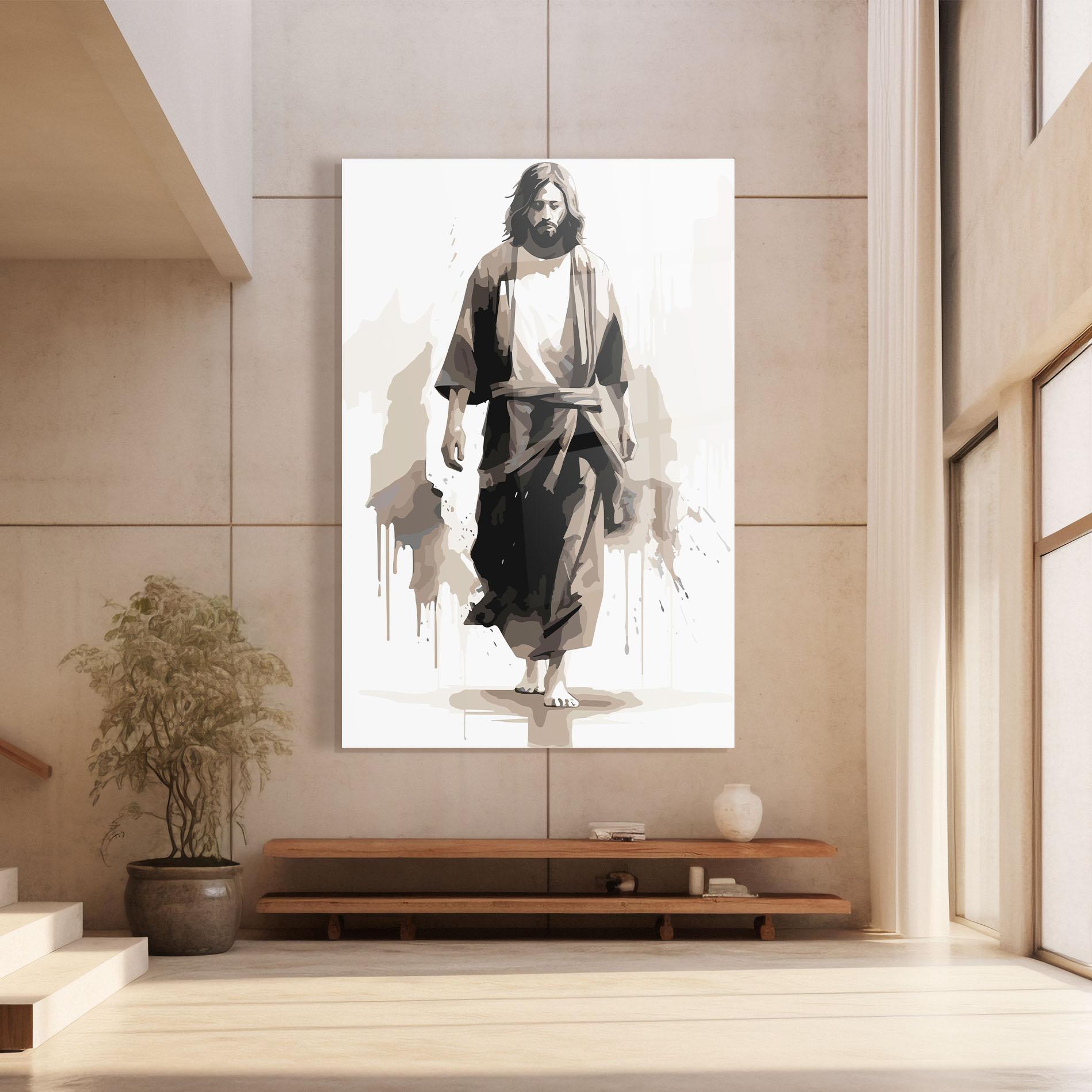 Üvegkép Cream Art Jesus mockup 8