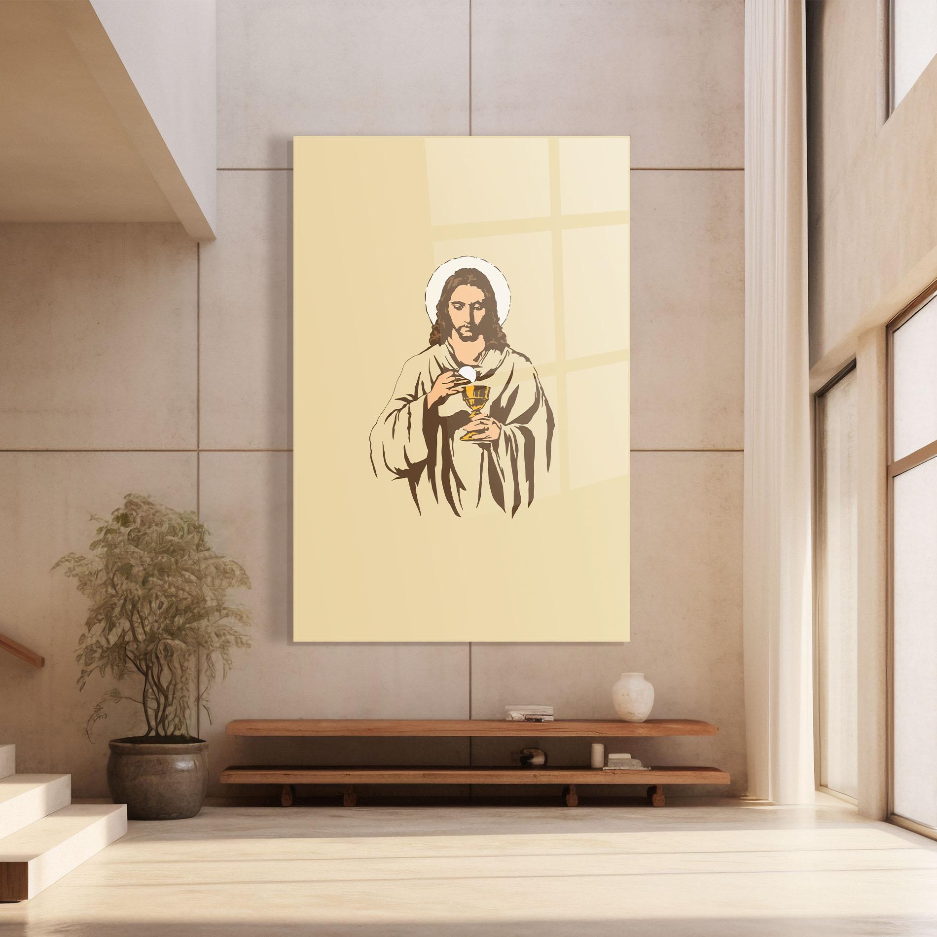 Üvegkép Cream Jesus mockup 8