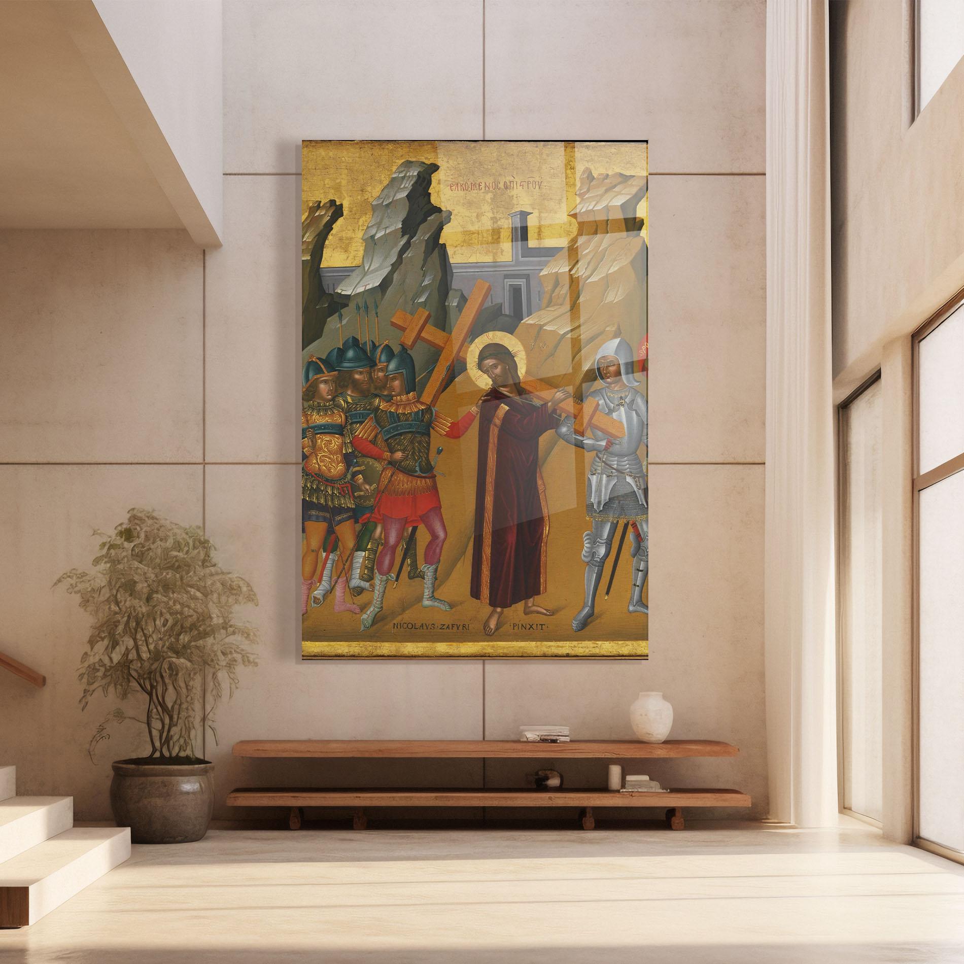 Üvegkép Walking With Cross mockup 8