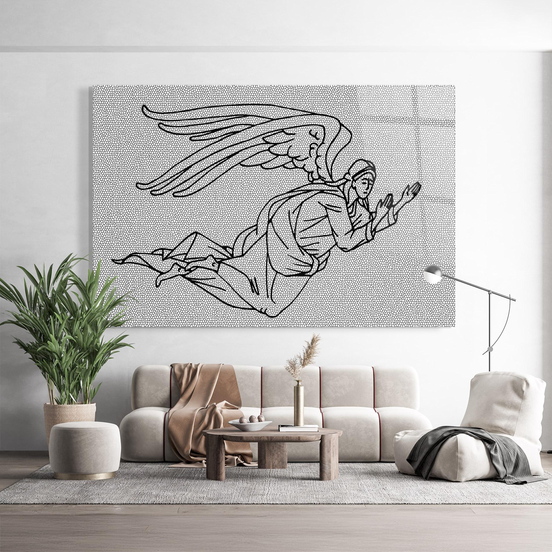 Üvegkép Angel Flying mockup 9