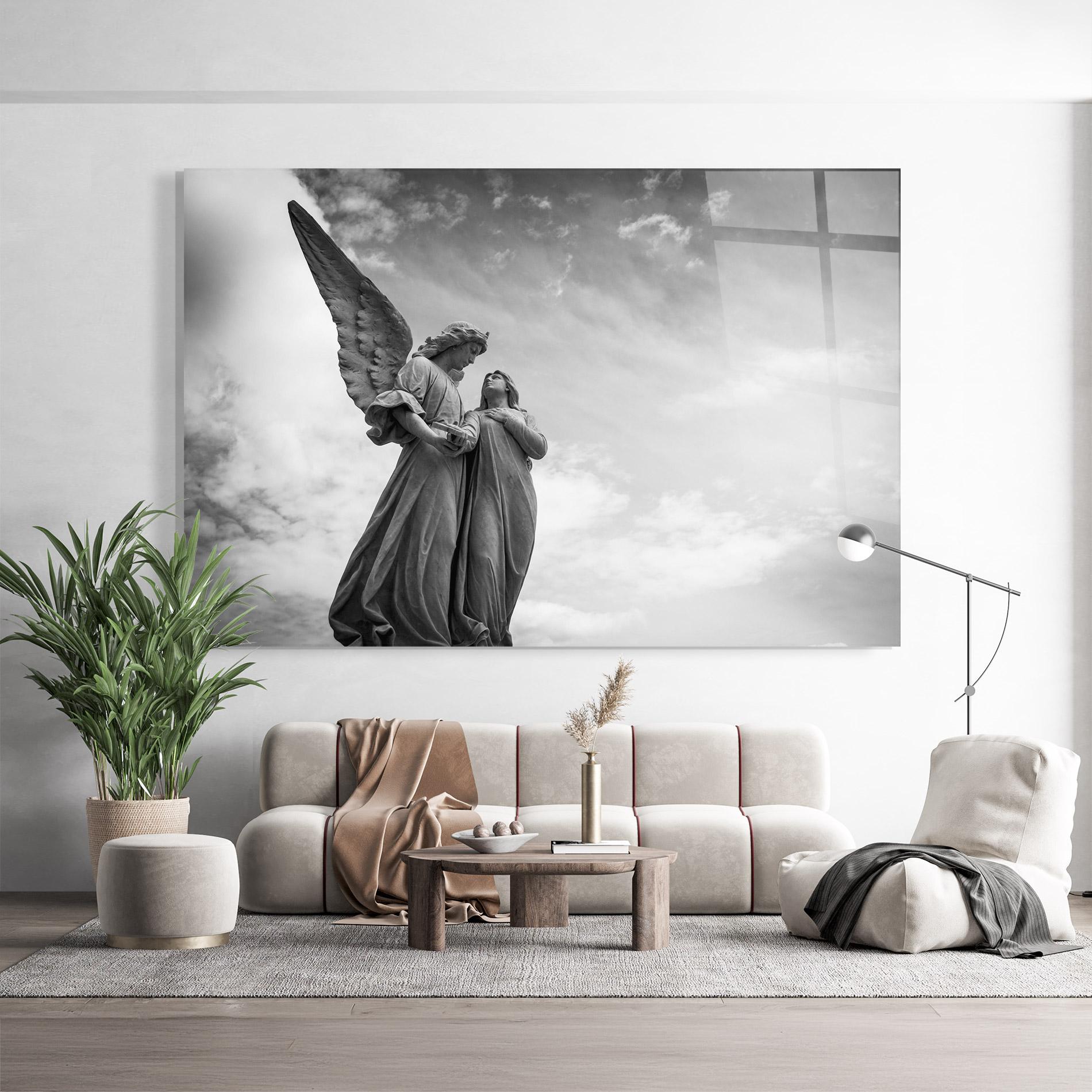 Üvegkép Grey Stone Angels mockup 9