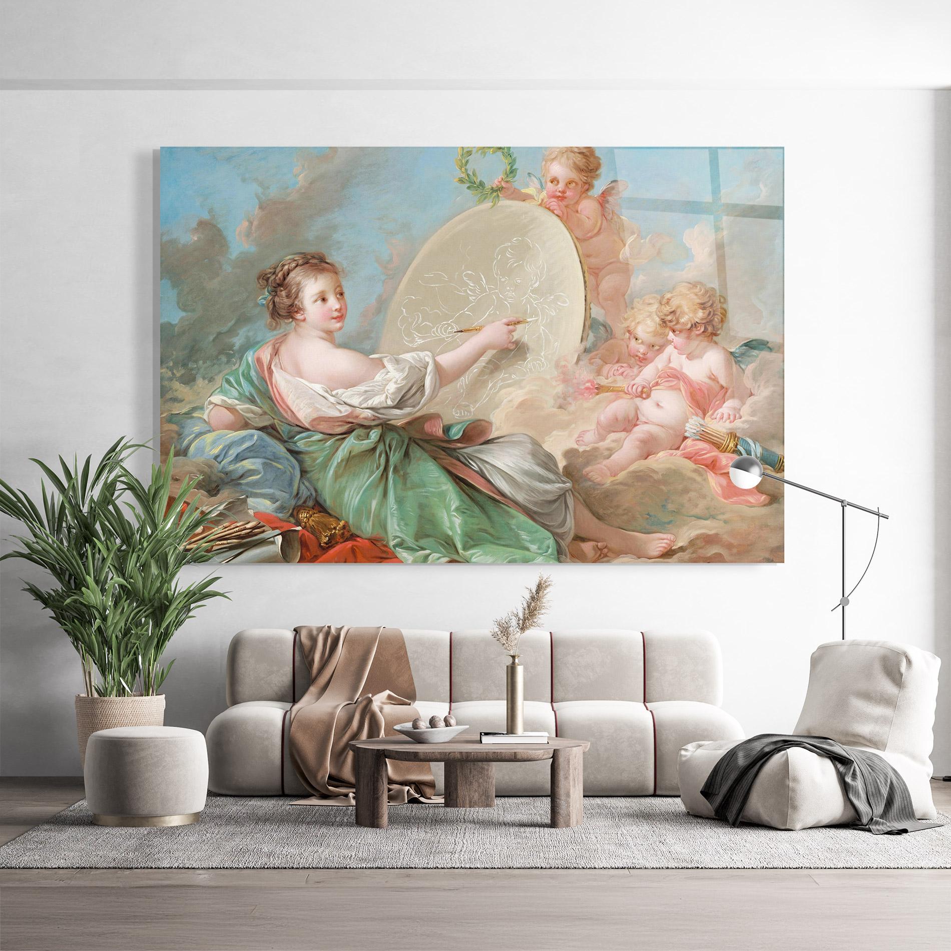 Üvegkép Painting Cute Angels mockup 9
