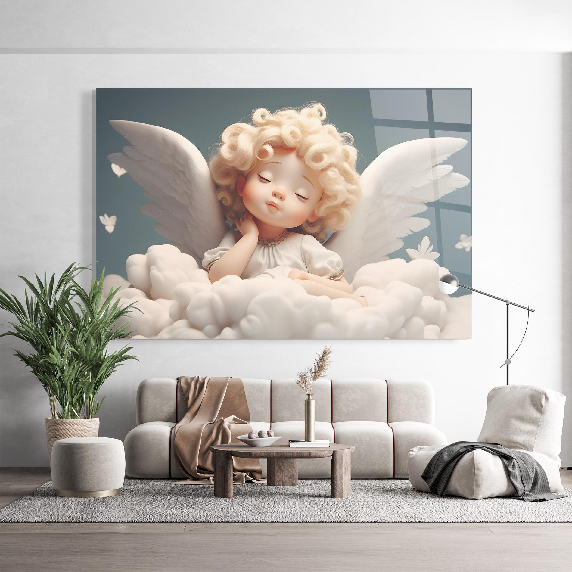 Üvegkép Statue Baby Angel mockup 9