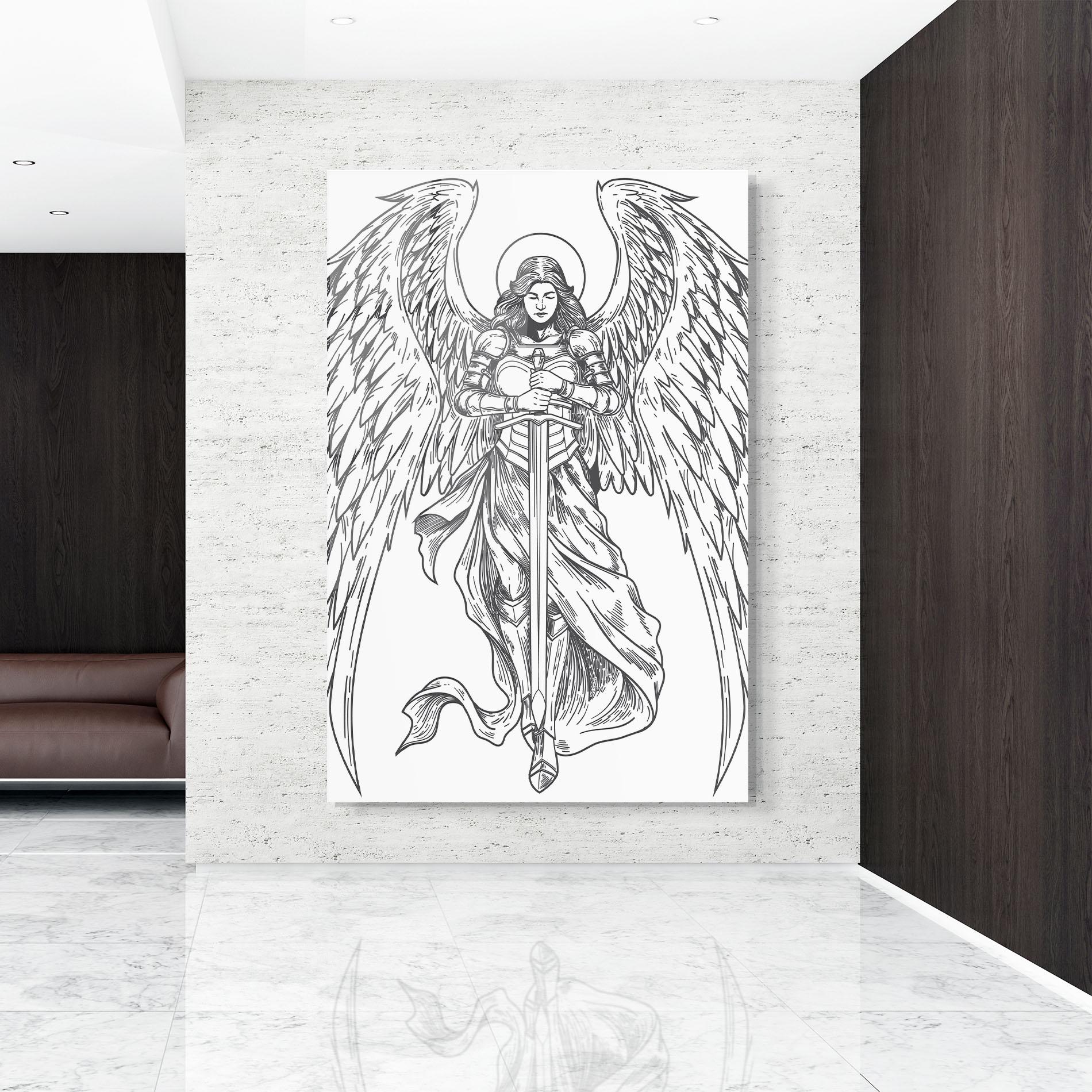 Üvegkép Grey Line Angel mockup 9