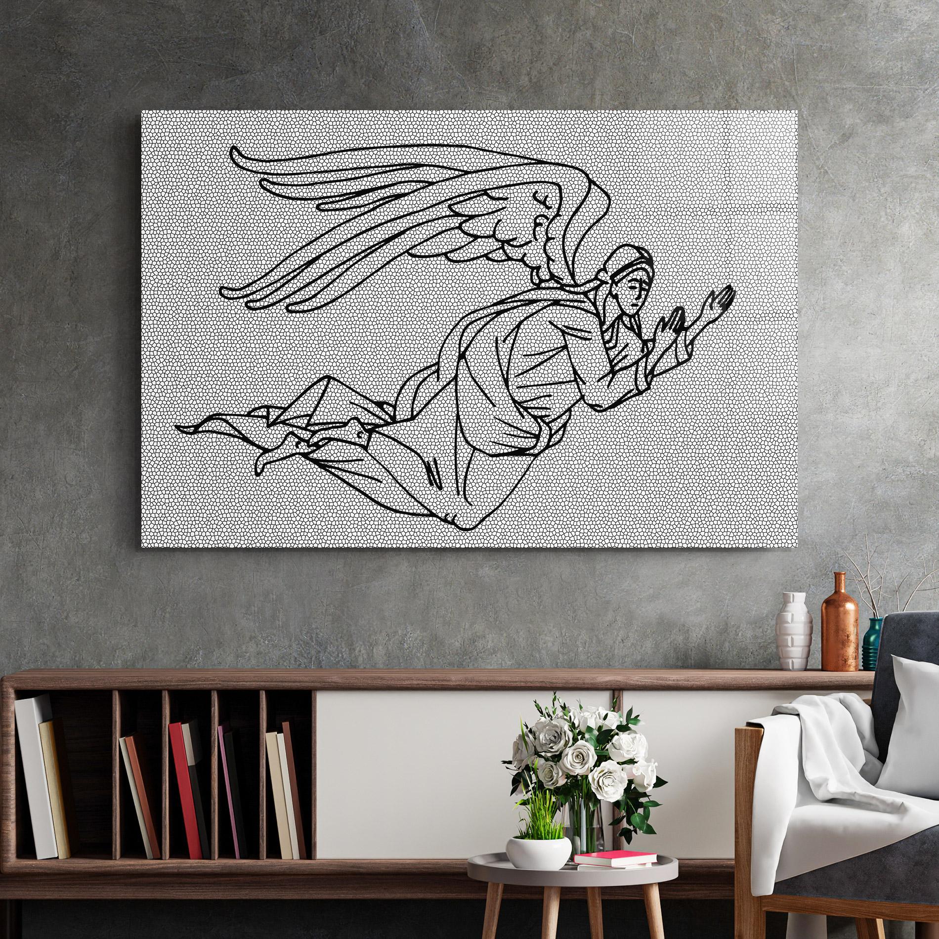 Üvegkép Angel Flying mockup 2